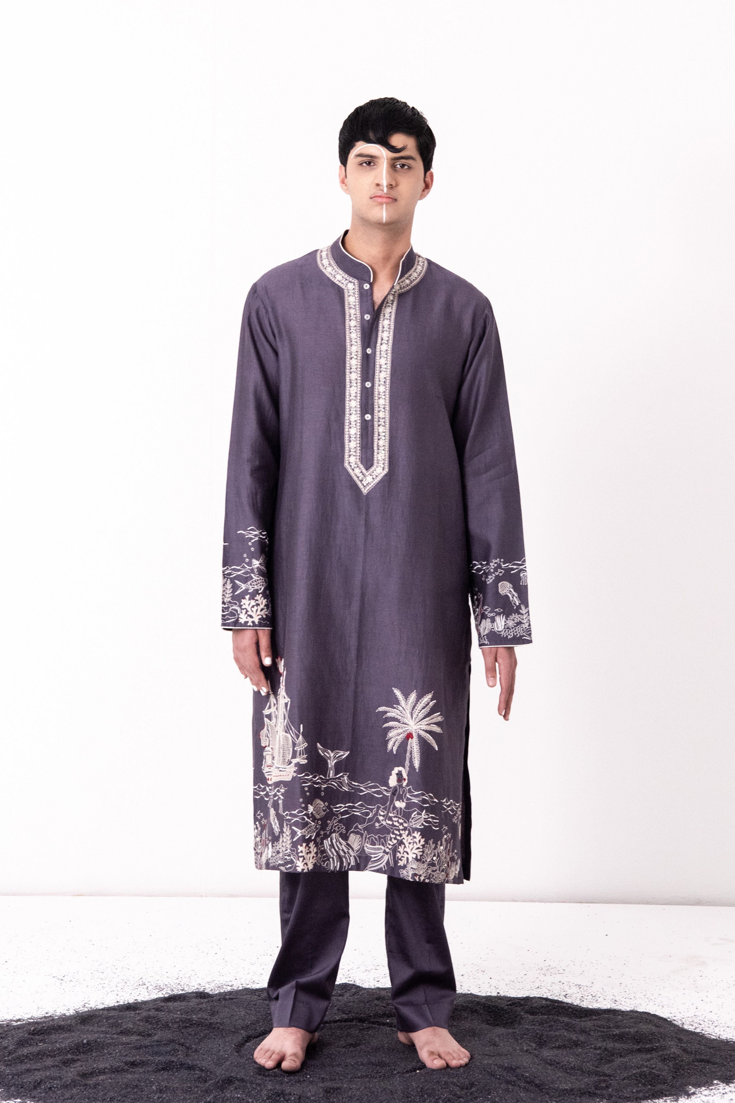 Charcoal Merry Mermaid Kurta Set