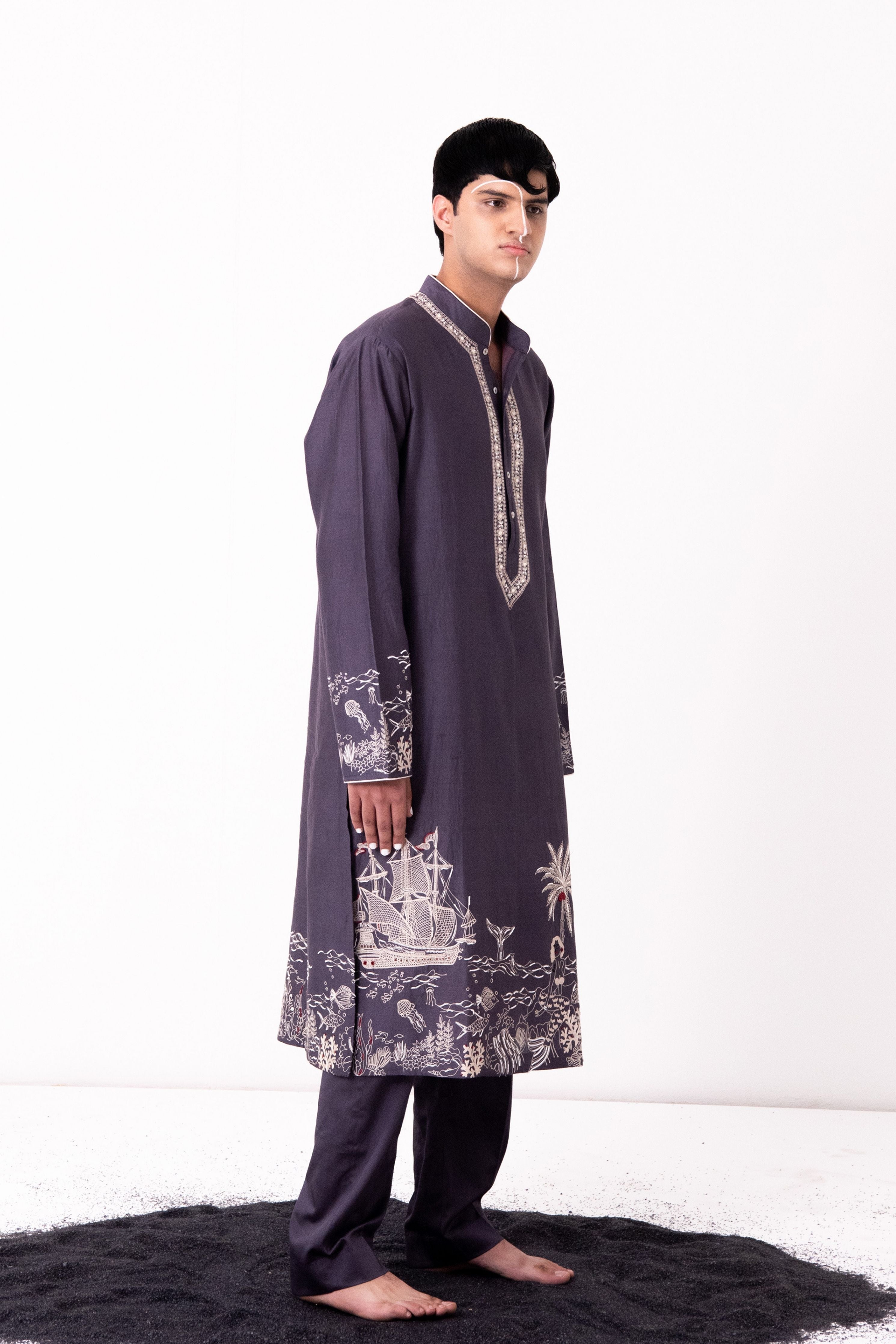 Charcoal Merry Mermaid Kurta Set