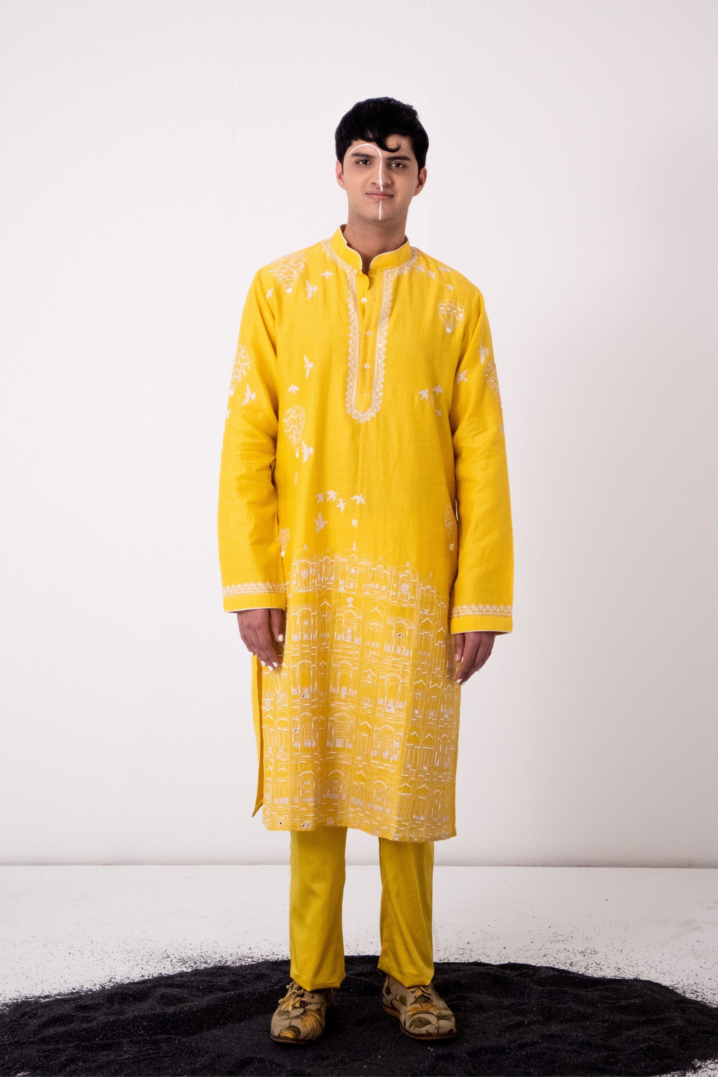 Yellow Jaipur Palace Kurta Set