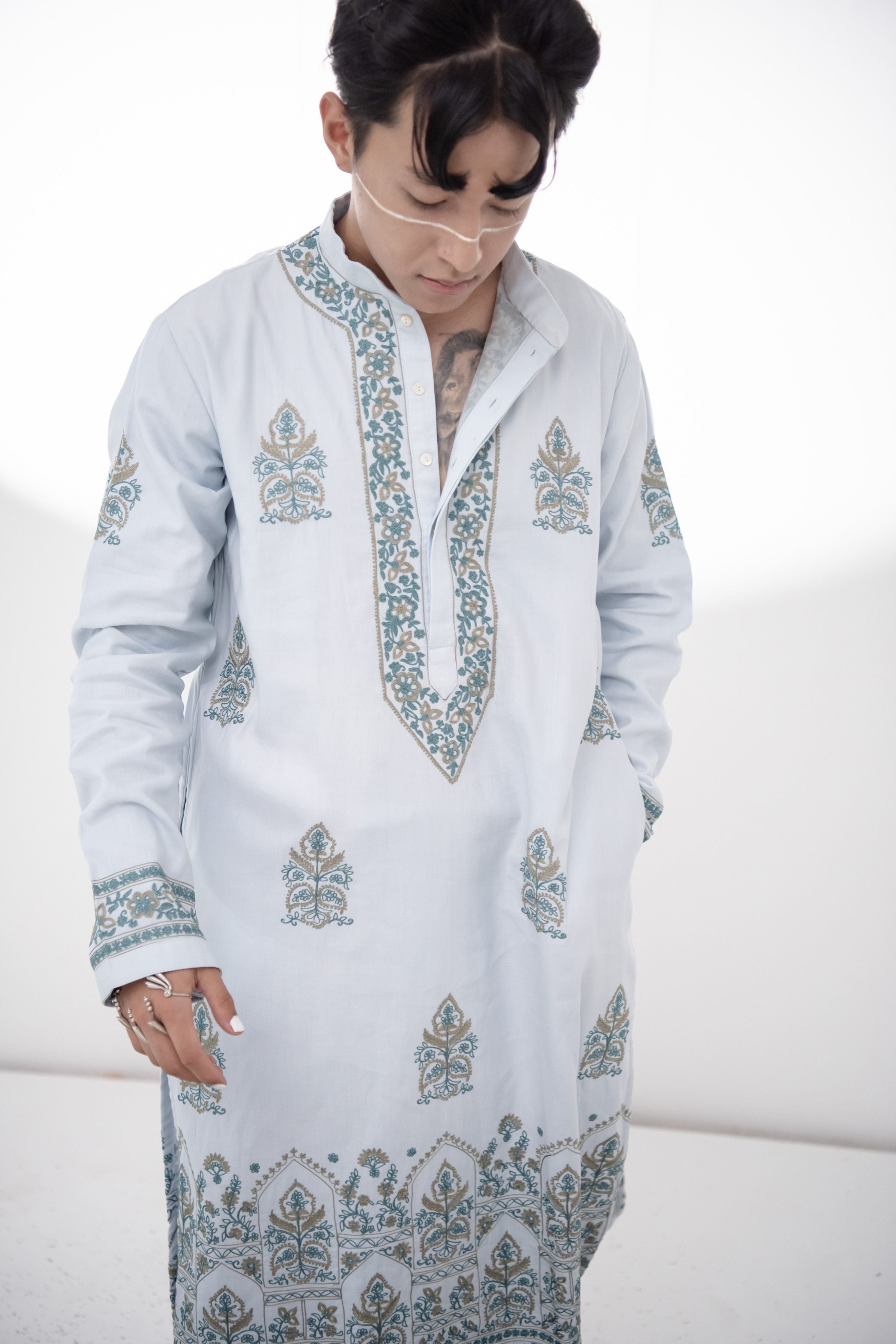 Pale Blue Blue Lagoon Kurta Set