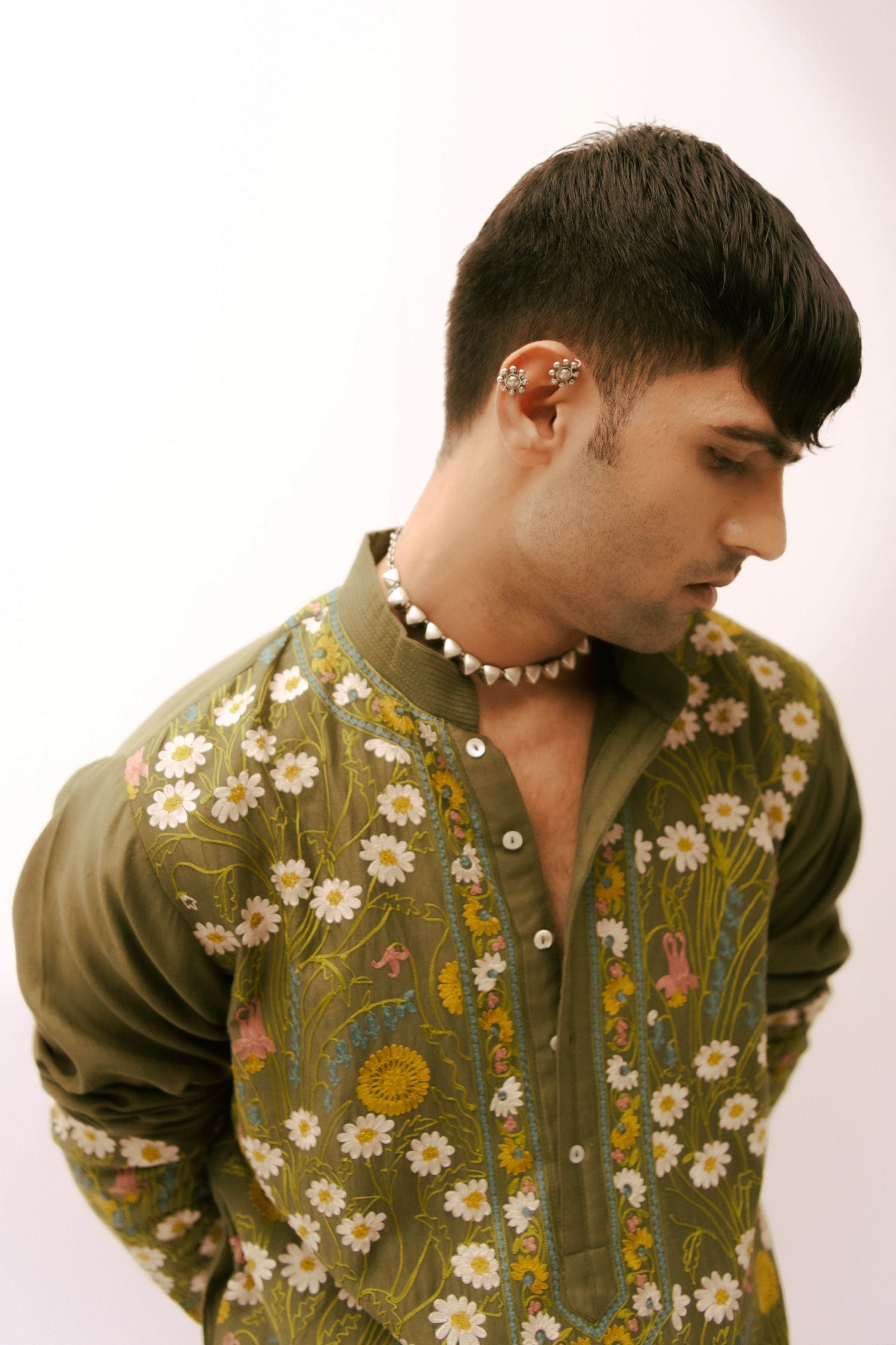 Darshan Raval In Olive Garden Kurta Set