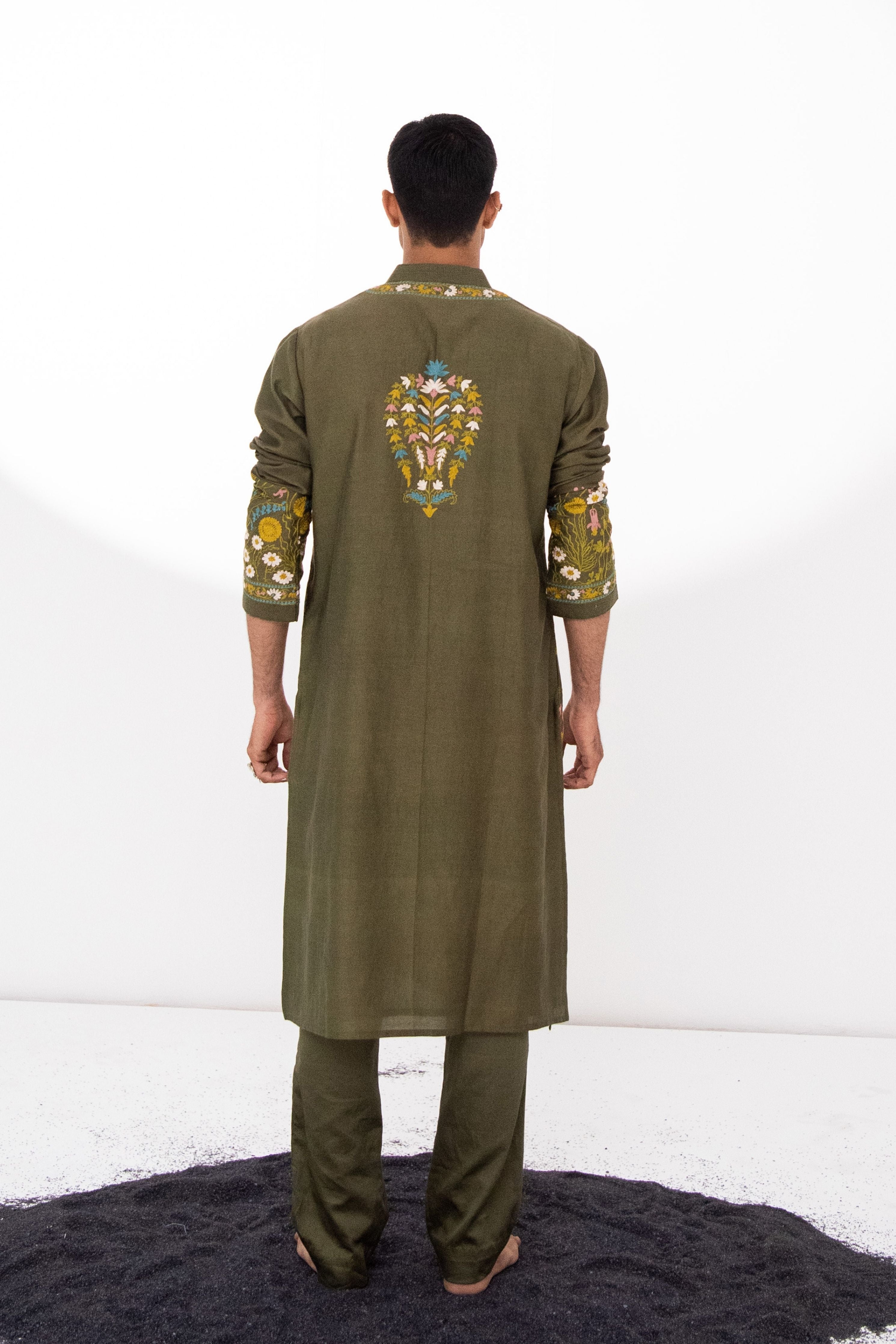 Darshan Raval In Olive Garden Kurta Set