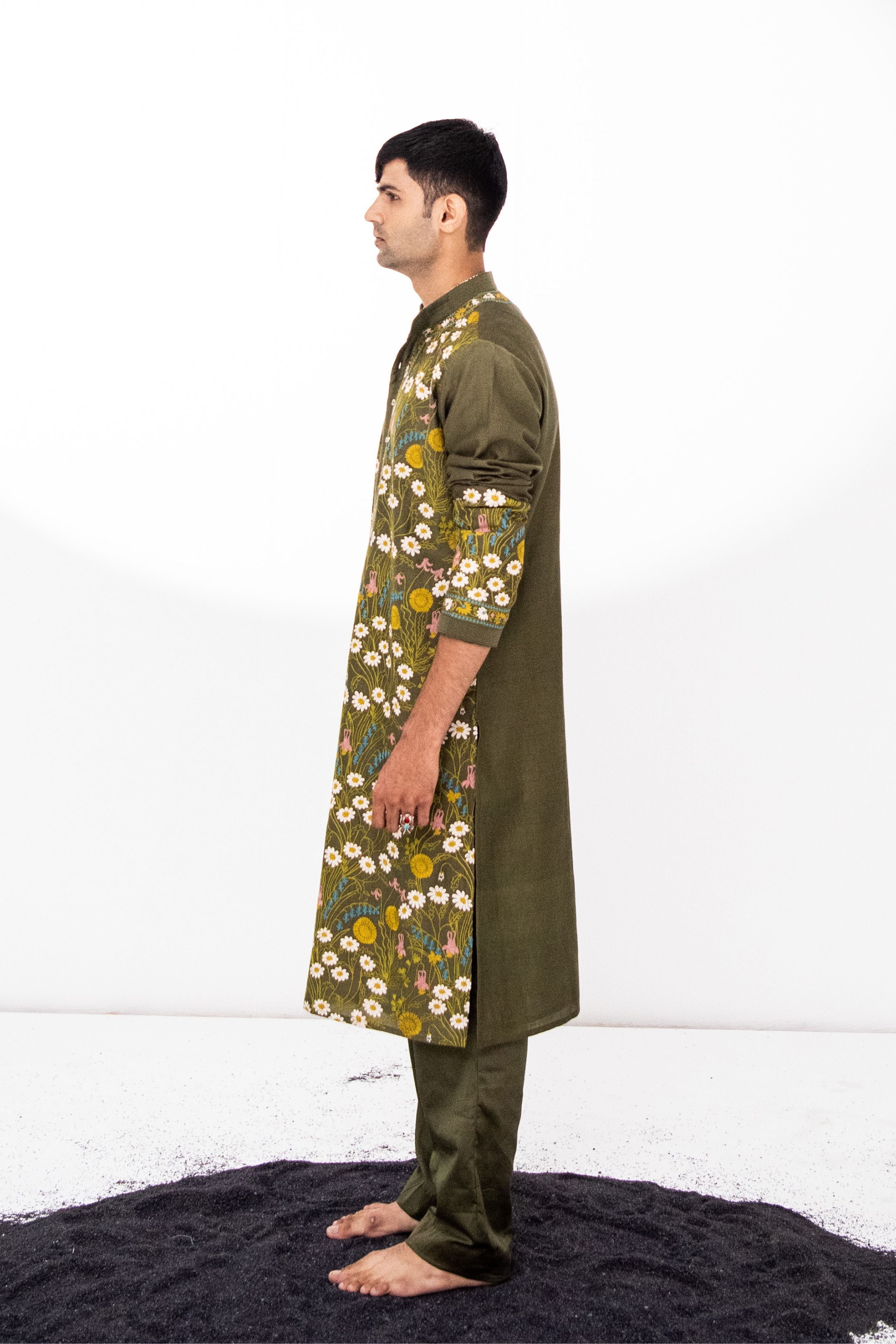 Darshan Raval In Olive Garden Kurta Set