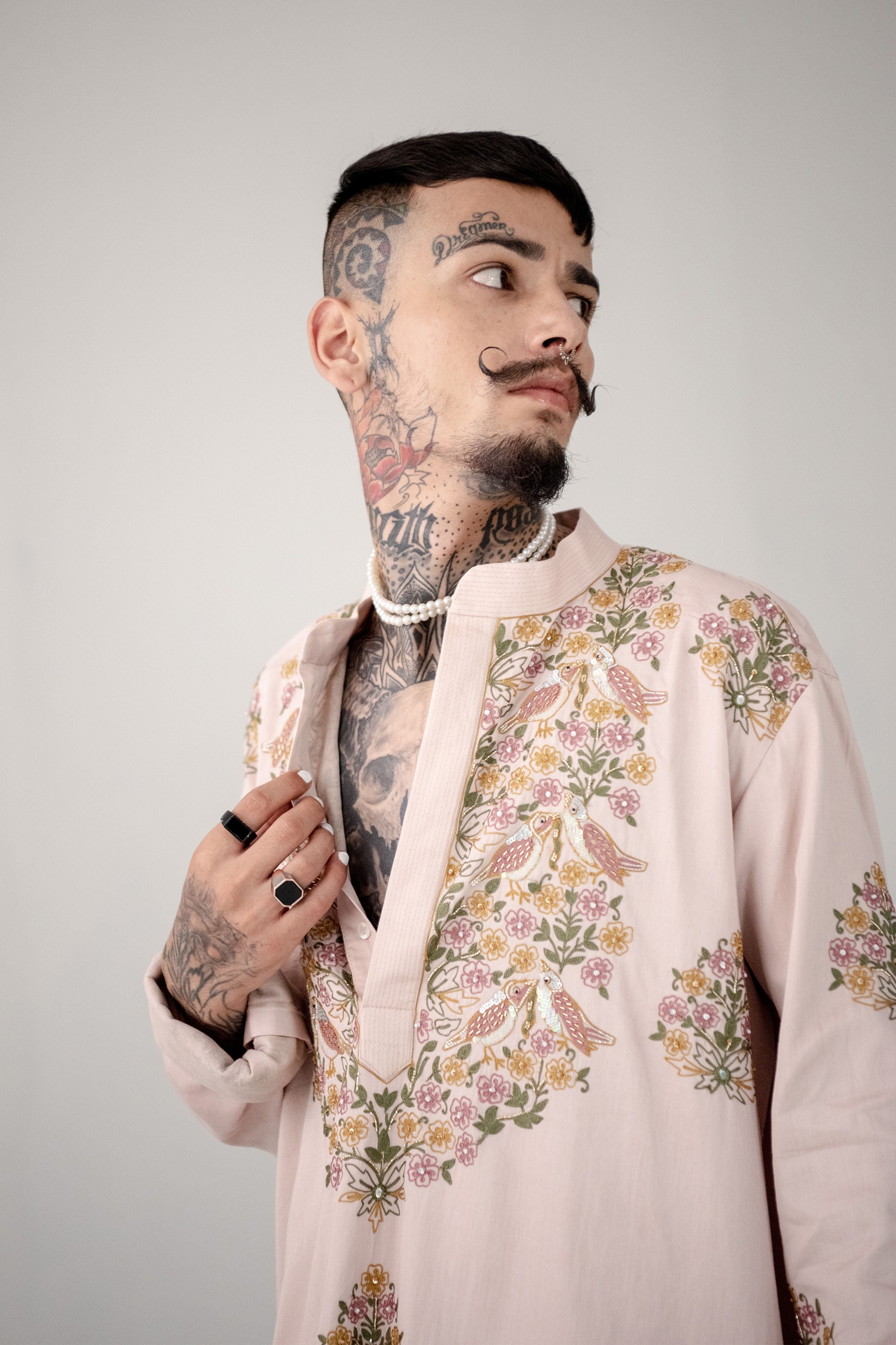 Almond Two Little Birds Kurta Set
