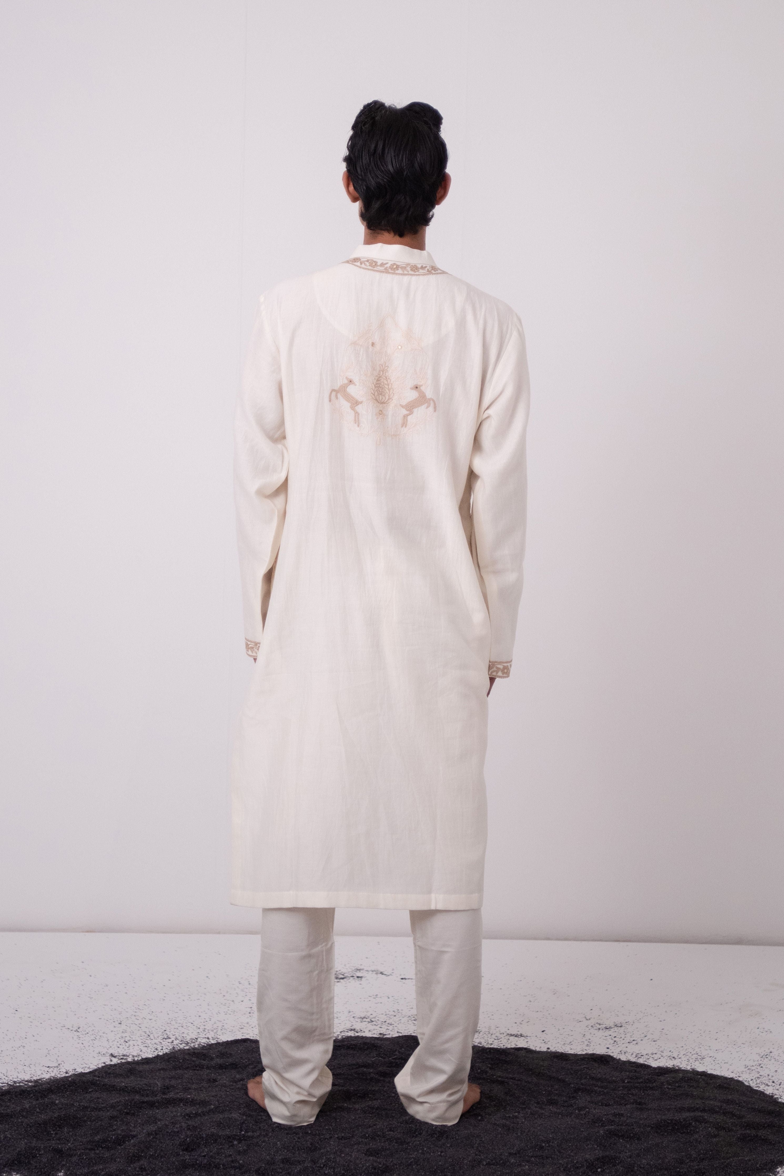 Ivory Dancing Deer Kurta Set