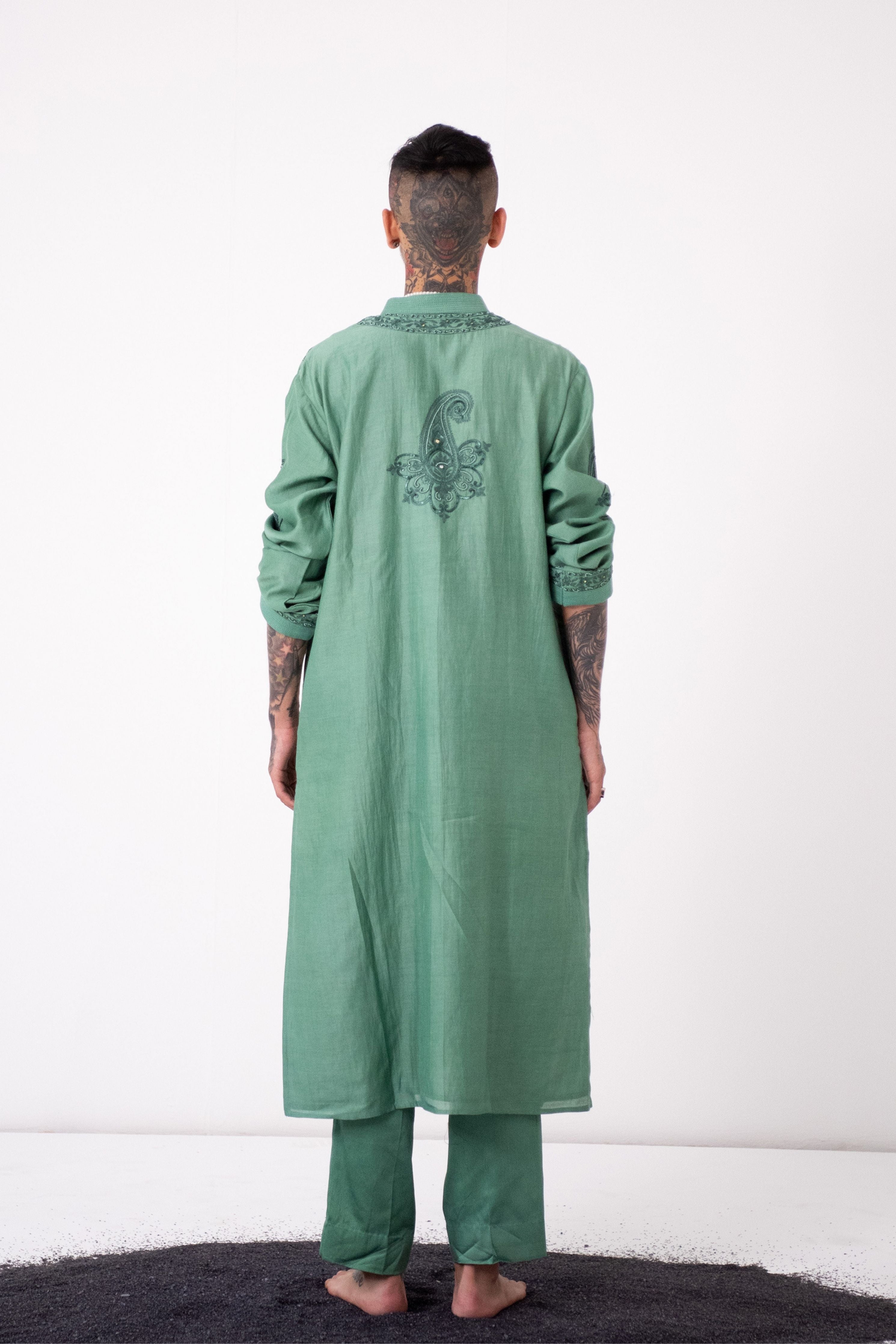 Rohit Saraf In Moss Green Power Paisley Kurta Set