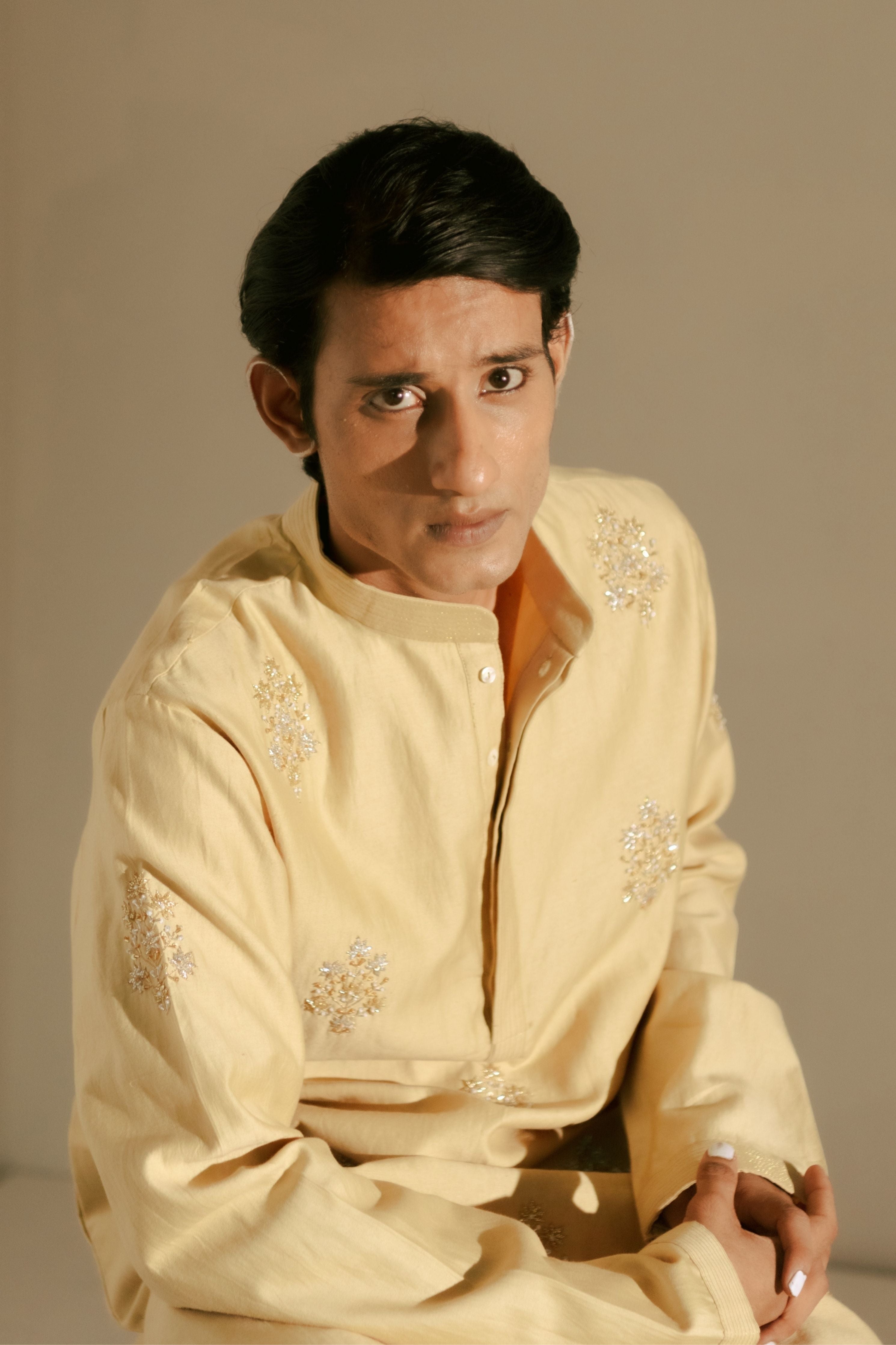 Beige Bling Kurta Set