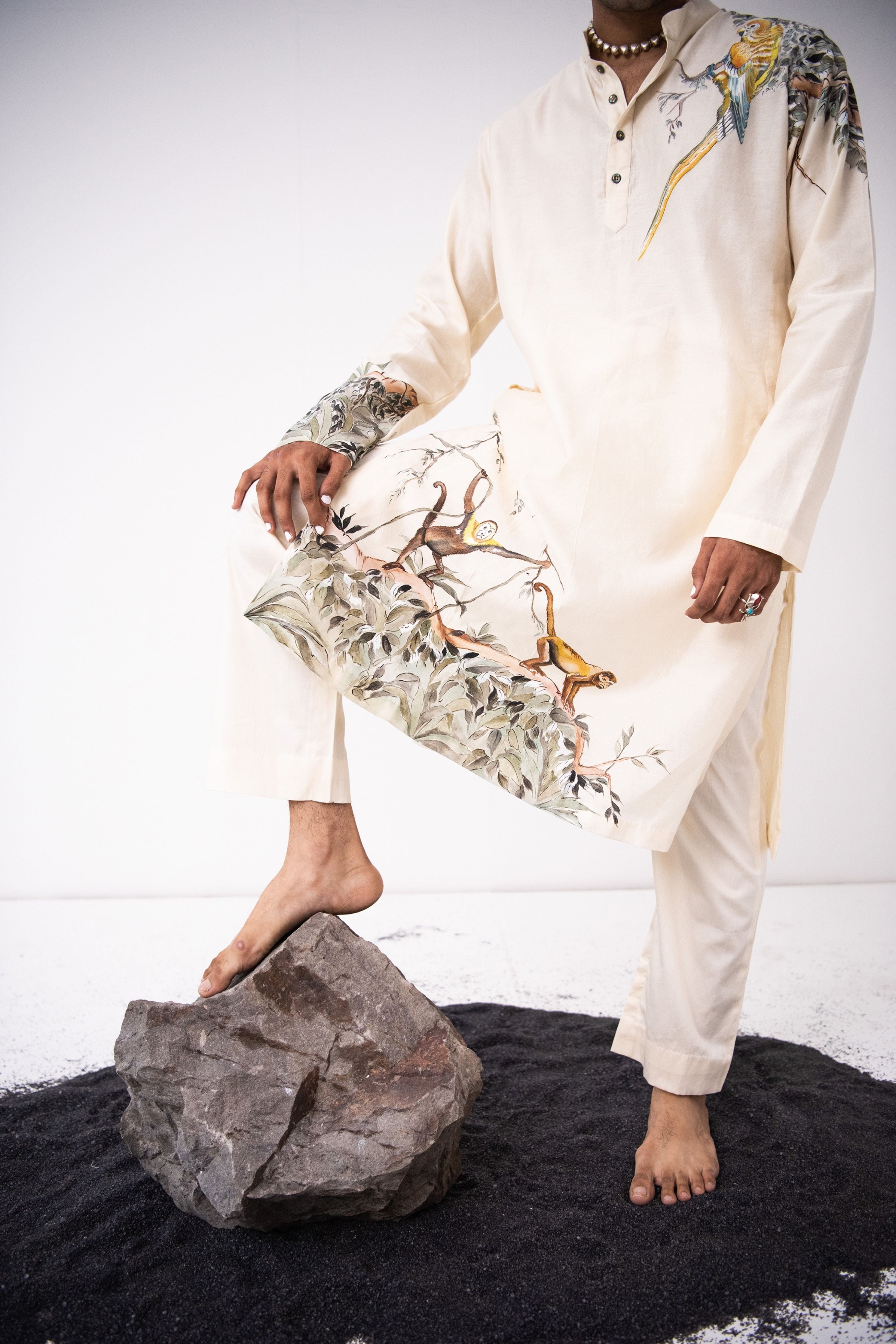Ivory Monkey Menace Kurta Set