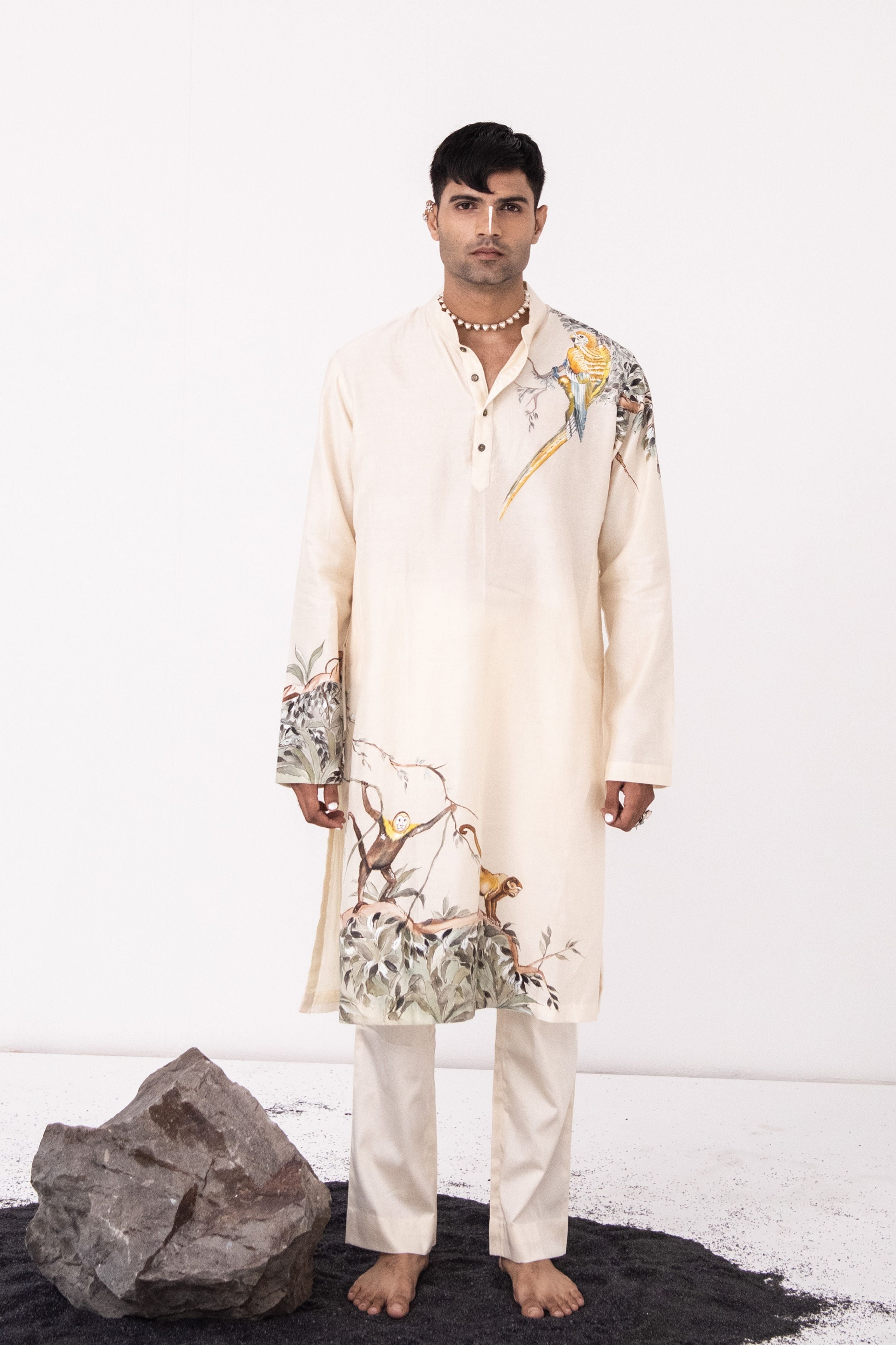 Ivory Monkey Menace Kurta Set