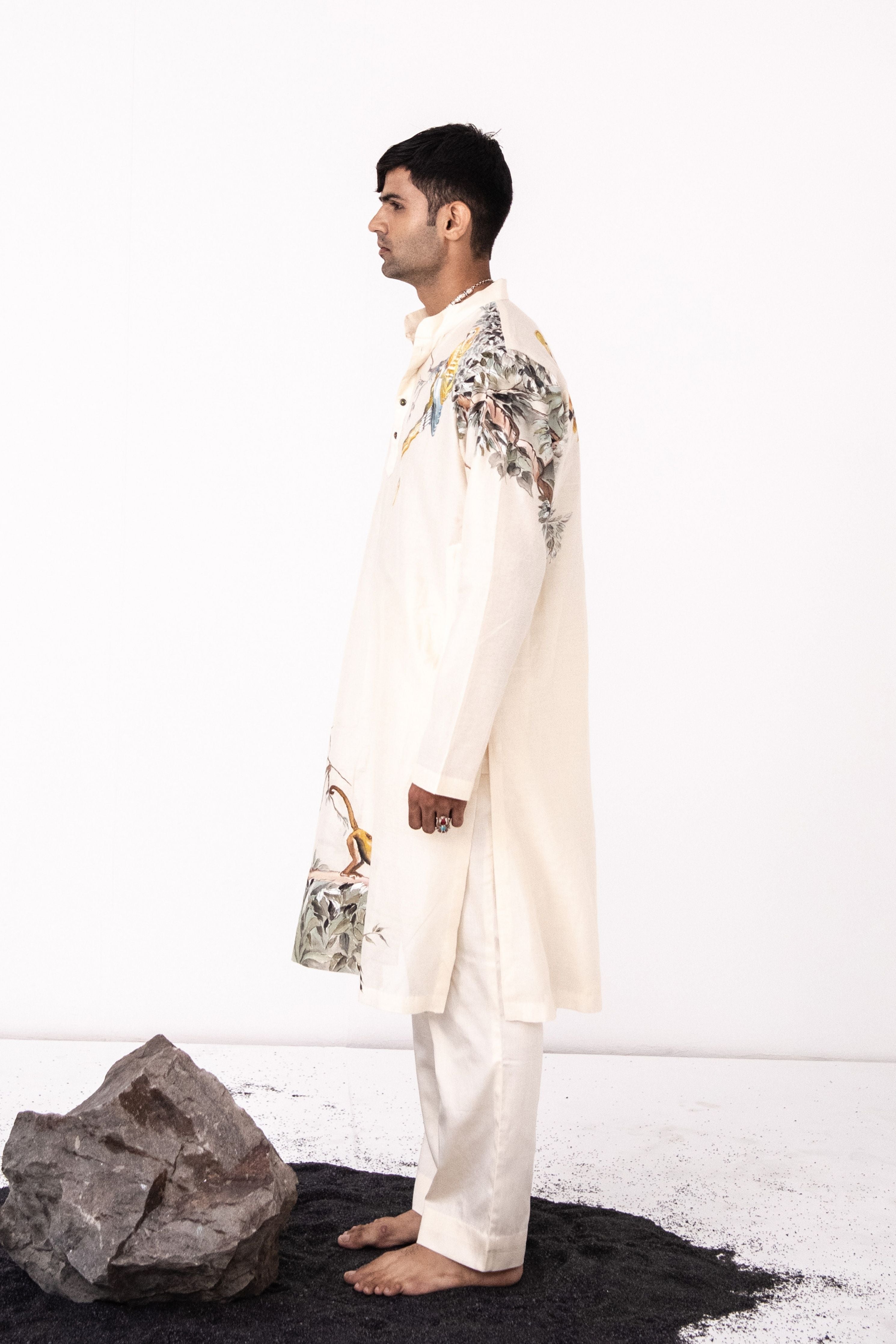 Ivory Monkey Menace Kurta Set
