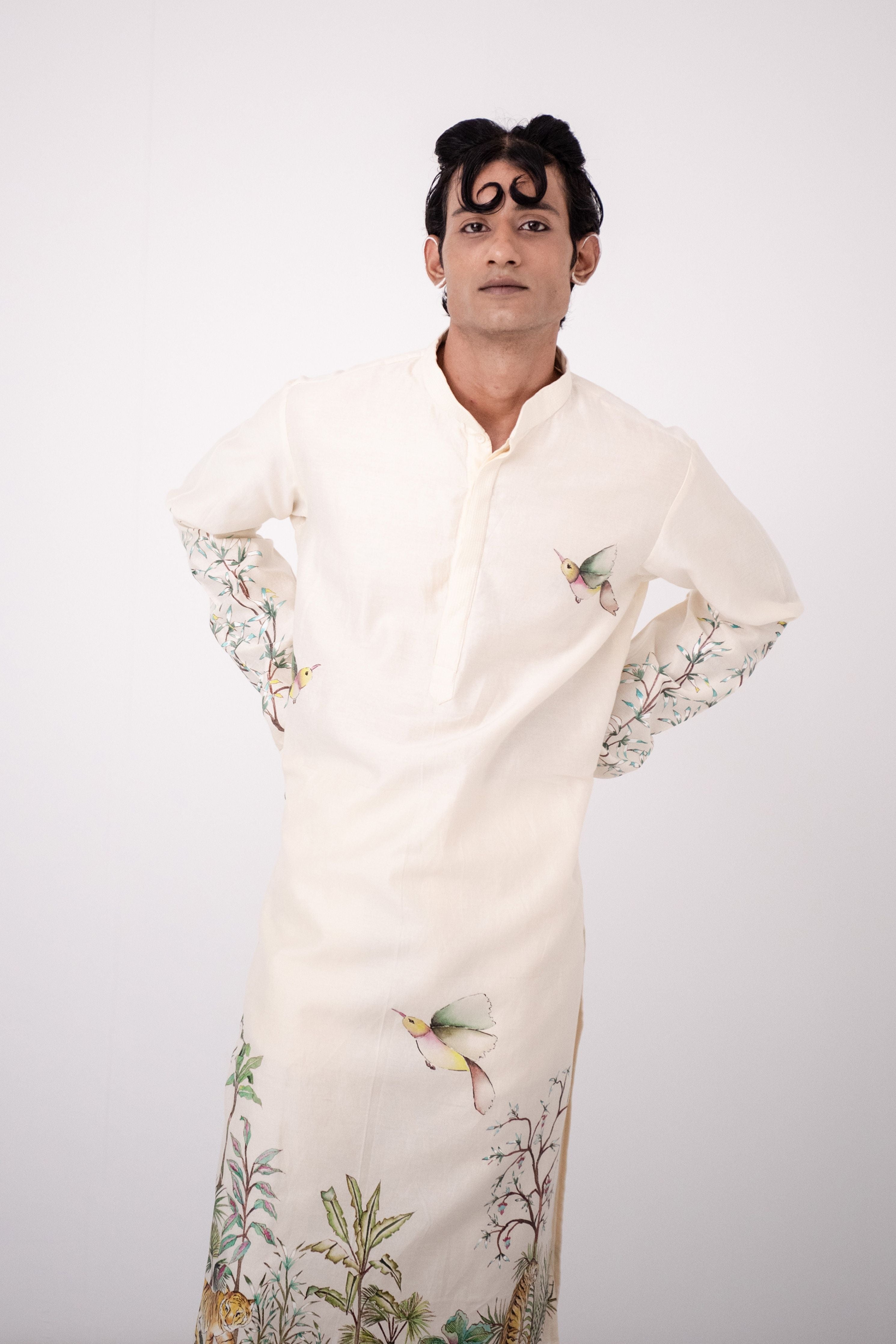 Ivory Bengal Tiger Kurta Set