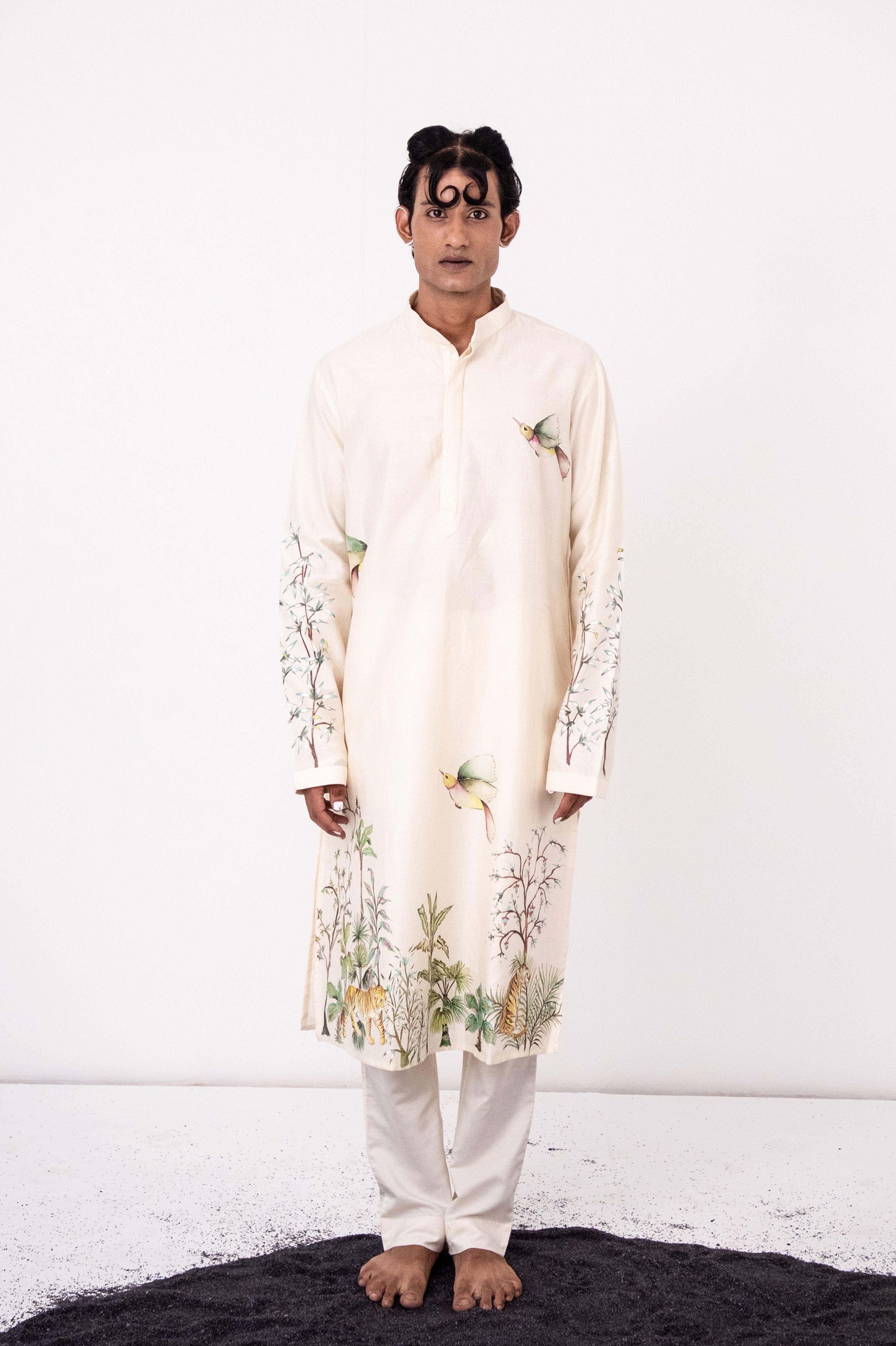 Ivory Bengal Tiger Kurta Set