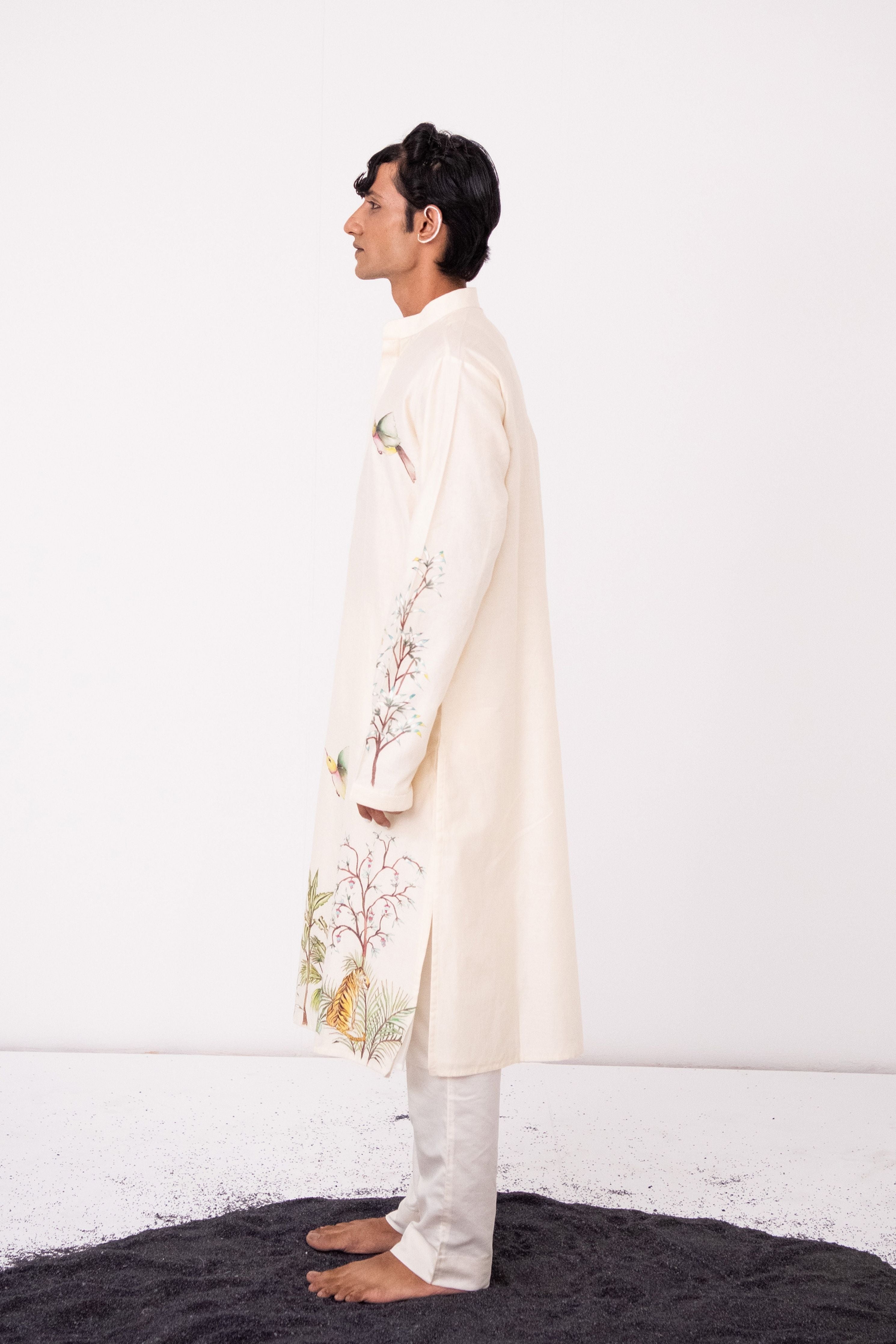 Ivory Bengal Tiger Kurta Set