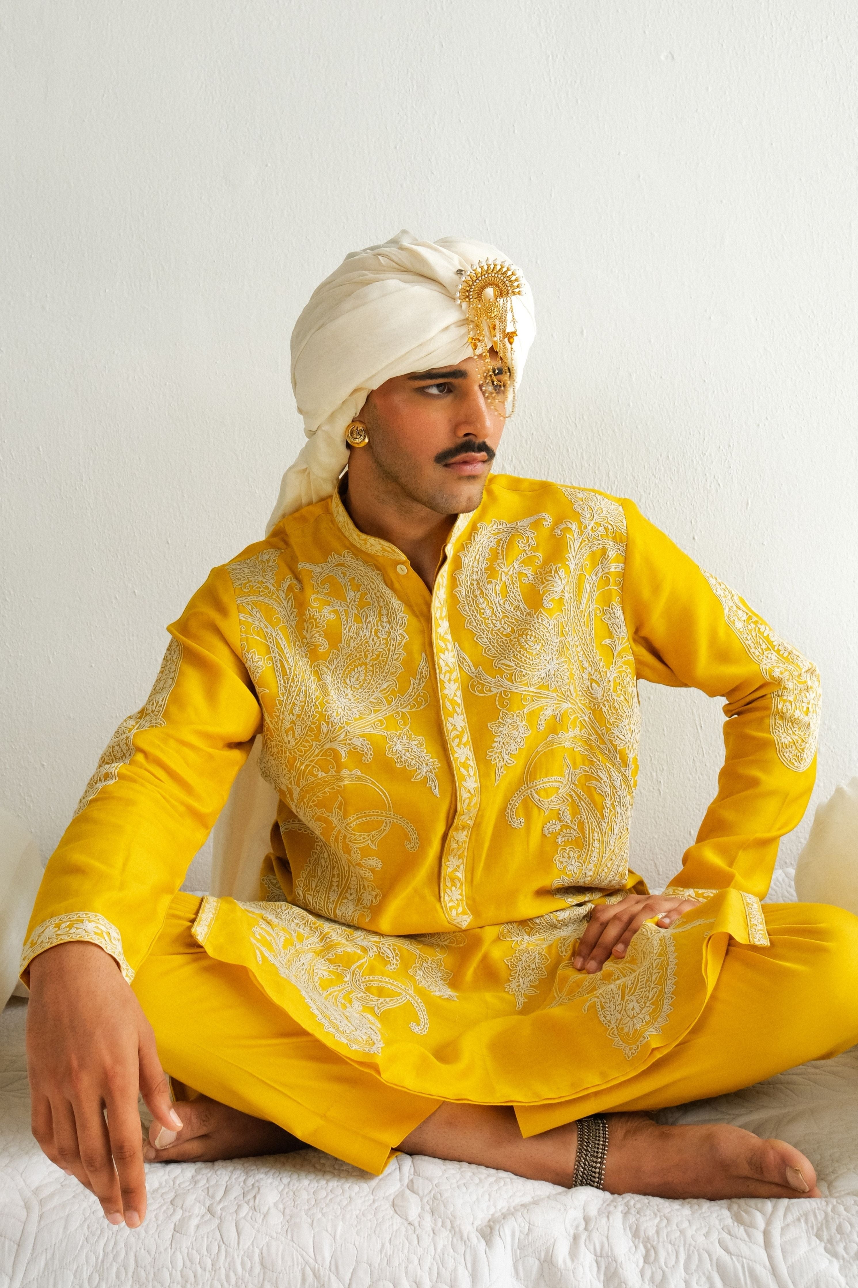 Paisley Vine Mustard Kurta Set