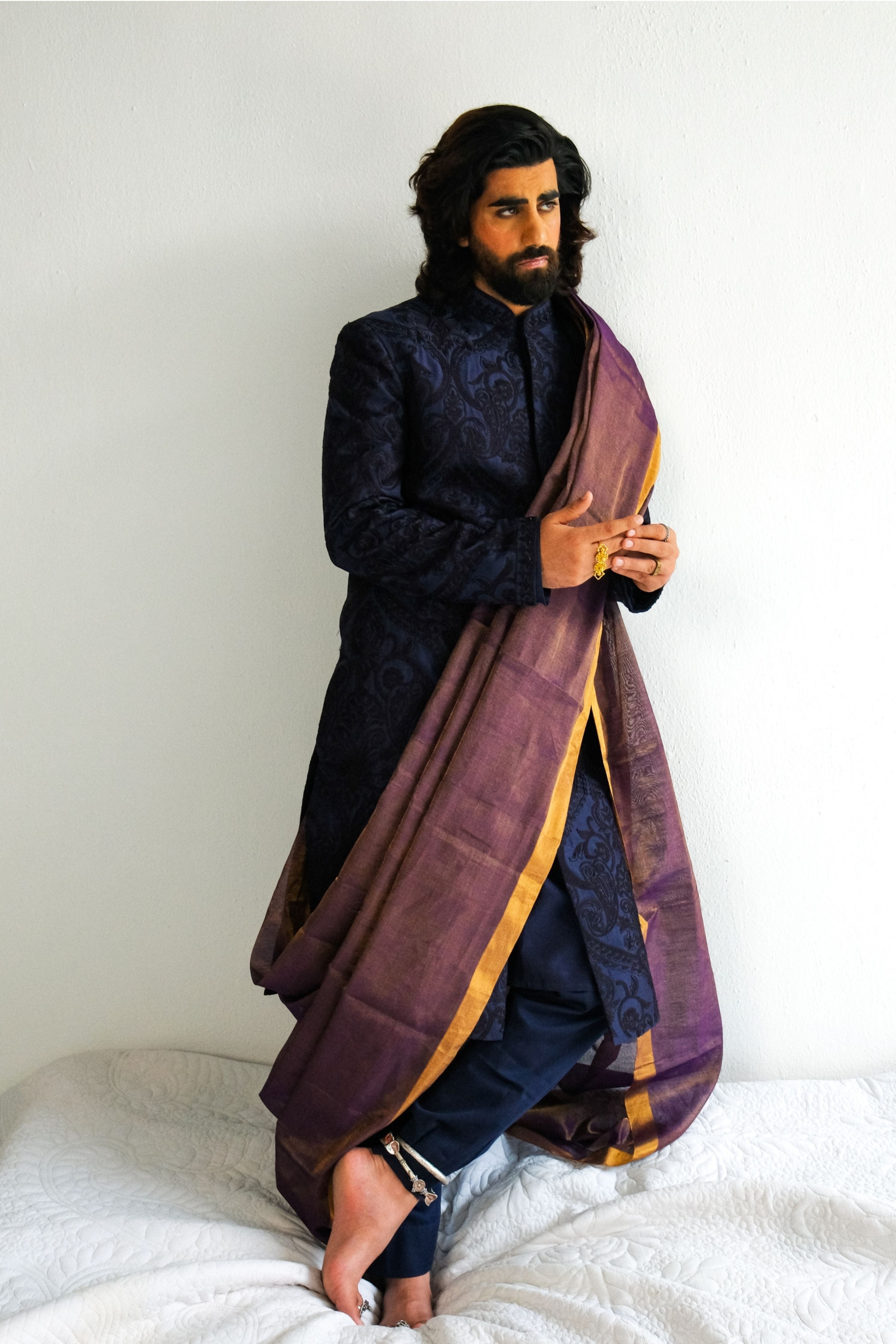 Blue Sherwani Set