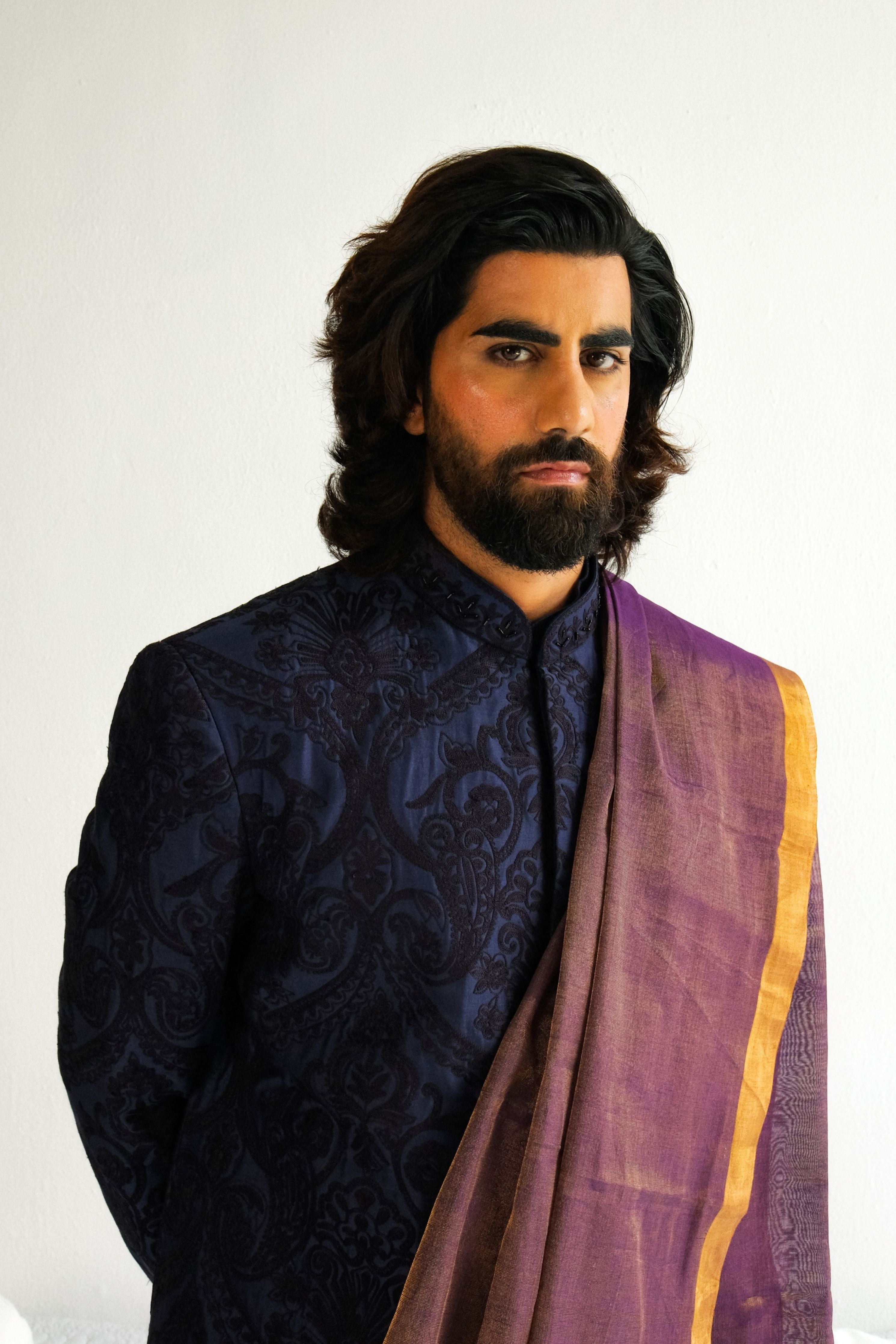 Blue Sherwani Set