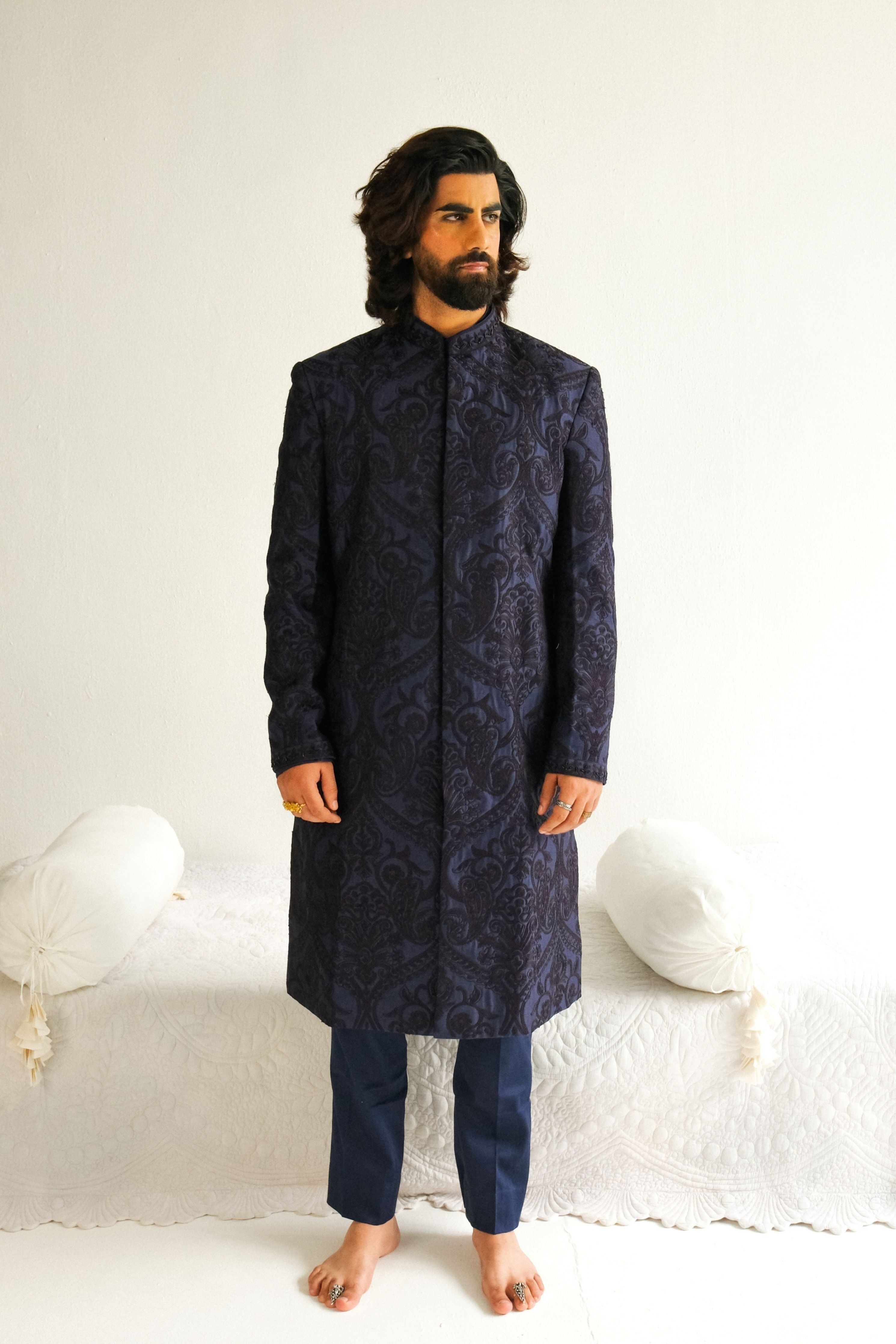 Blue Sherwani Set