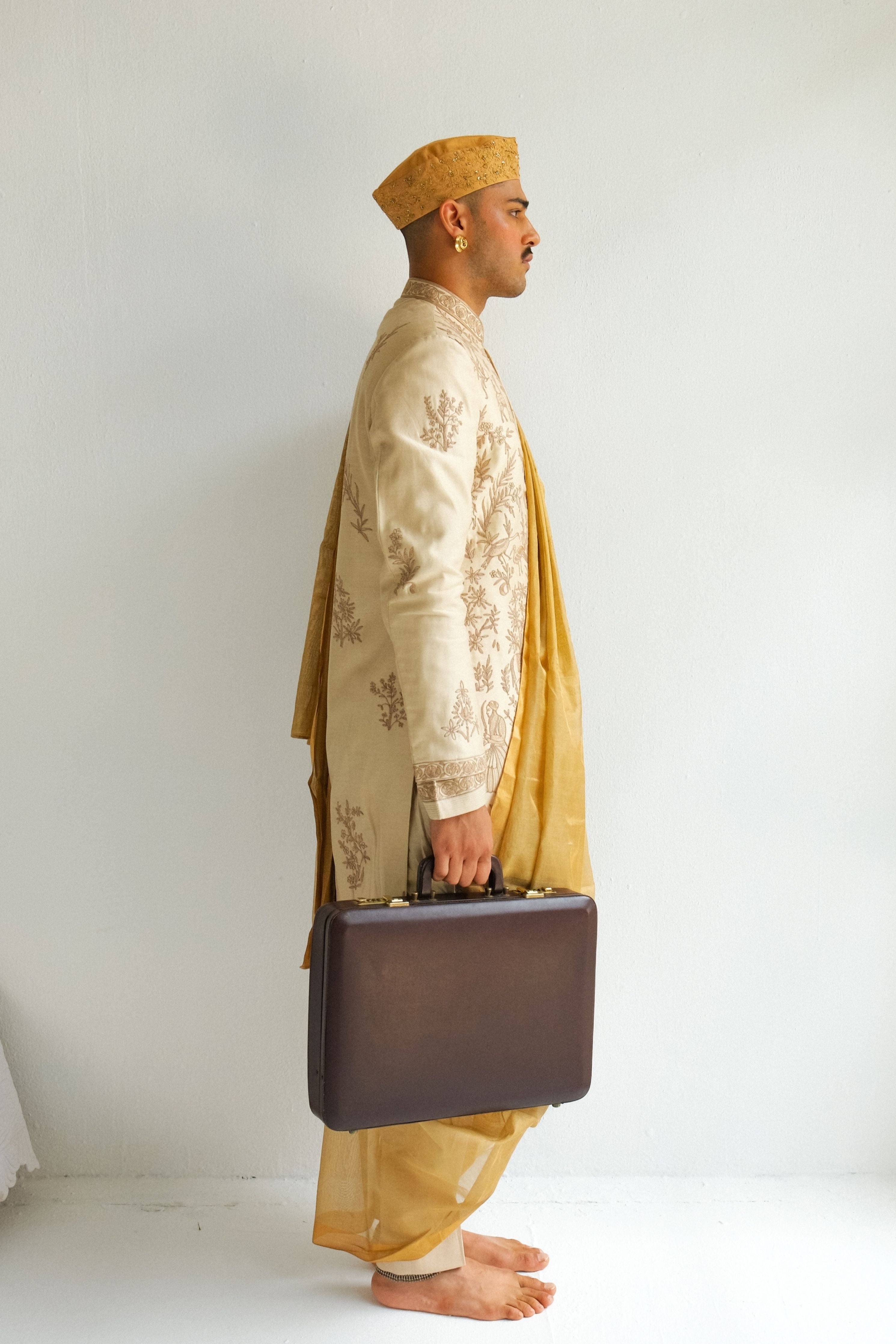 Beige Sherwani Set