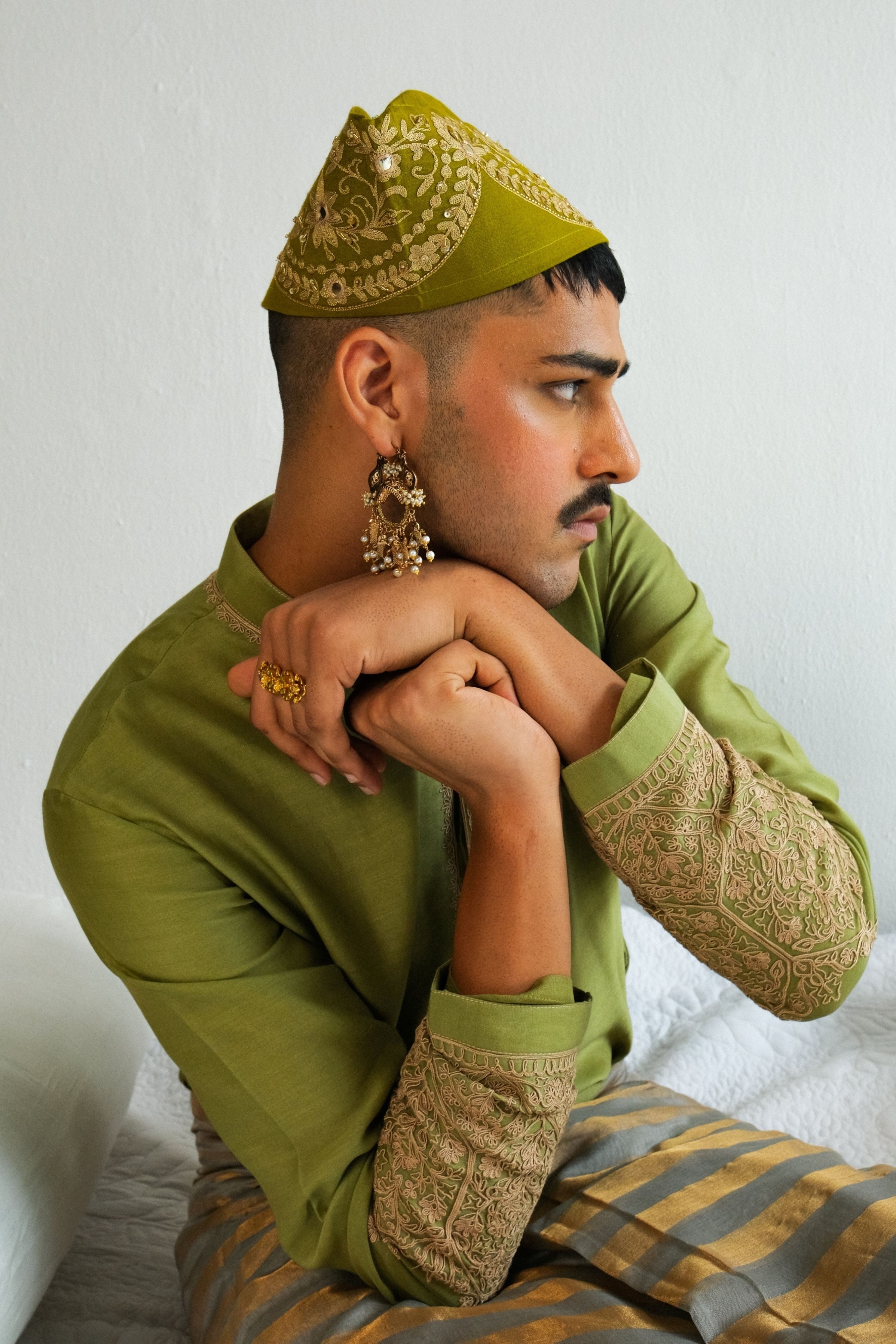 Floral Ornate Pale Green Kurta Set