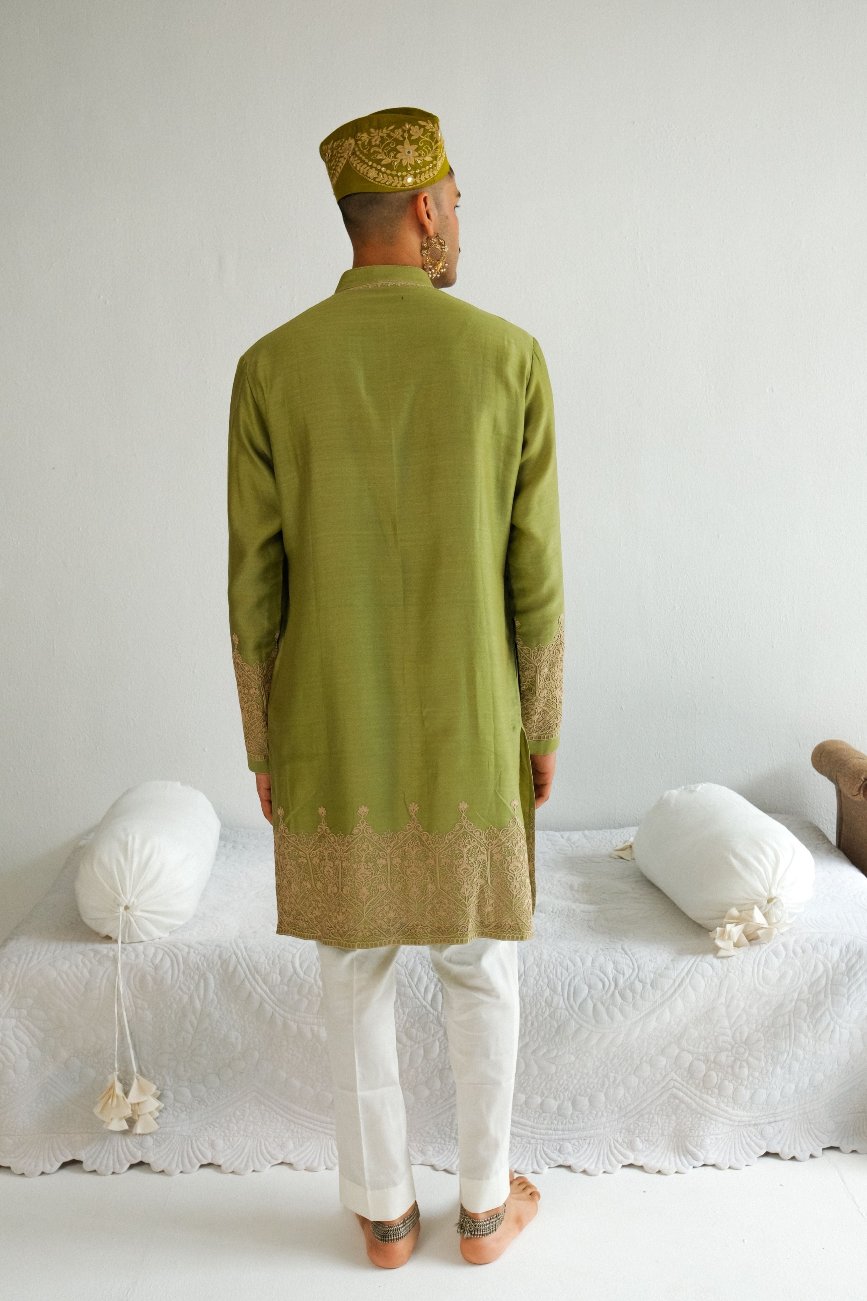 Floral Ornate Pale Green Kurta Set
