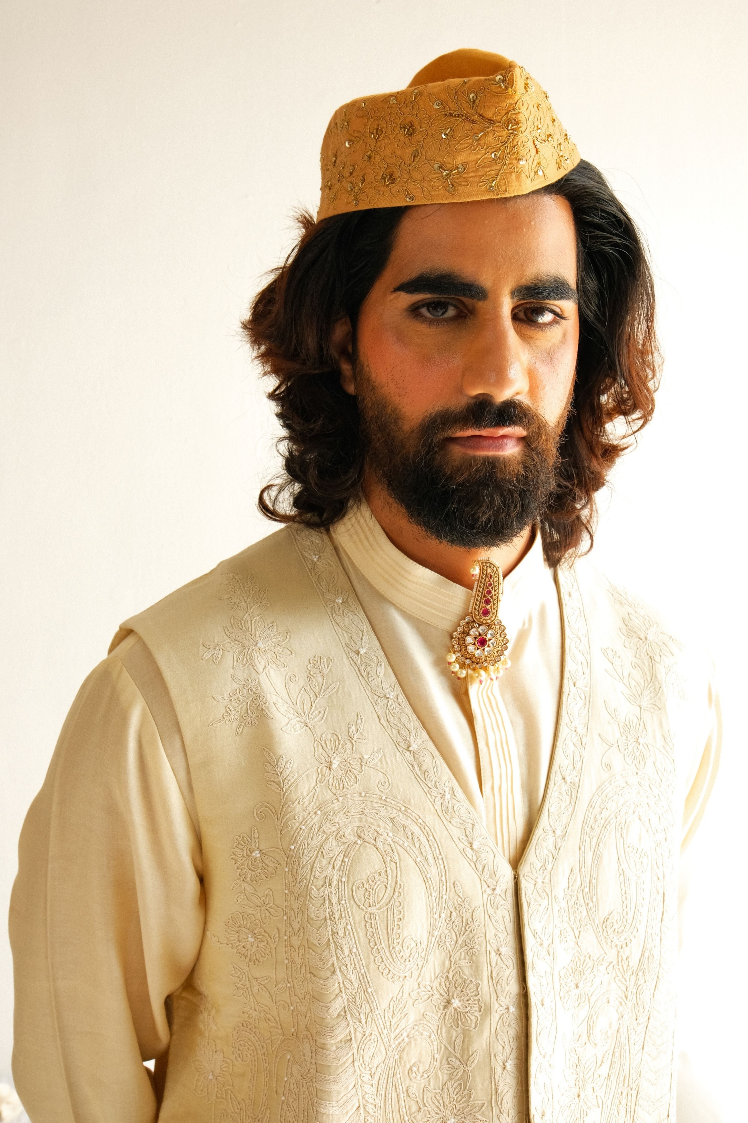 Paisley Boteh Light Beige Kurta Set
