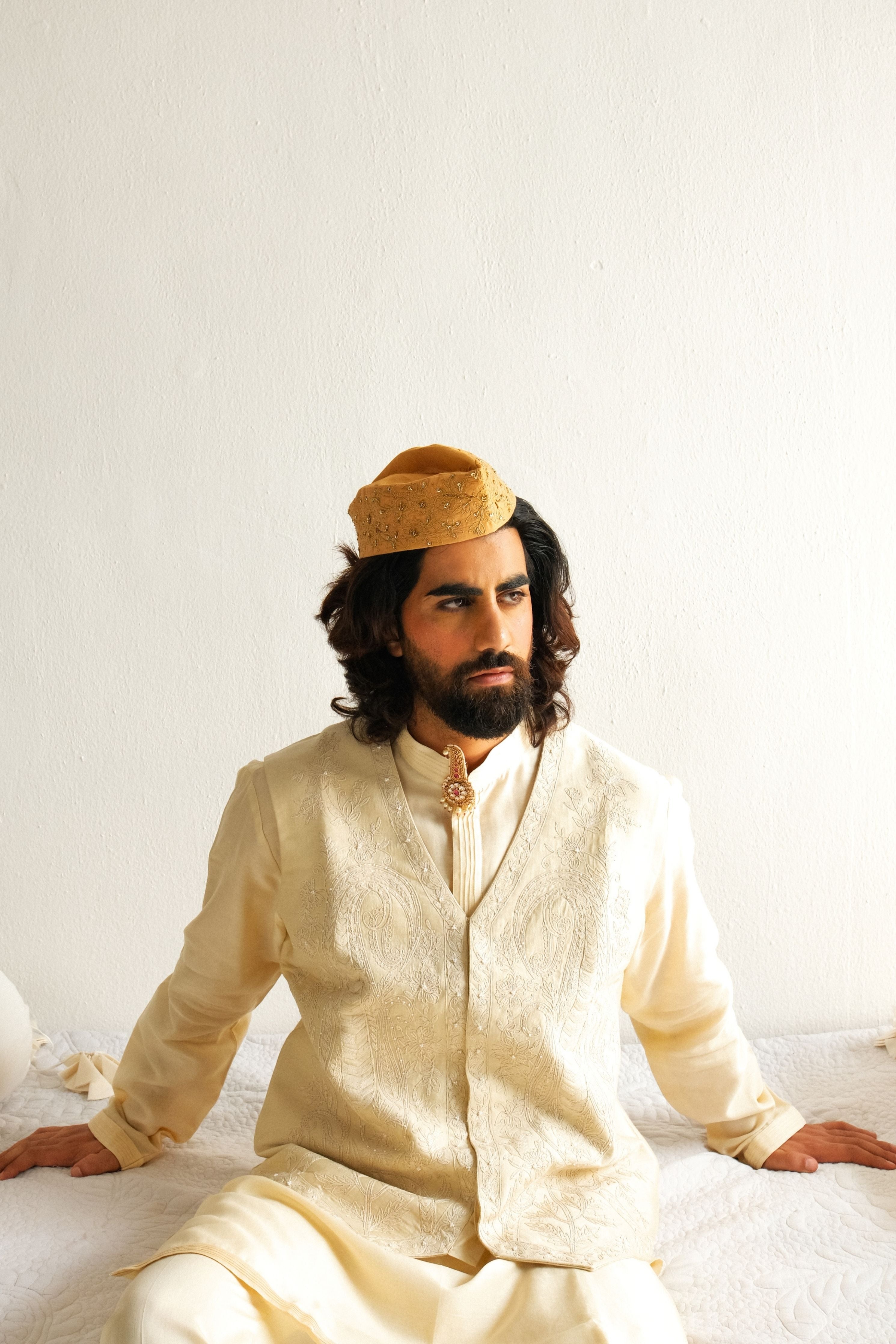 Paisley Boteh Light Beige Kurta Set