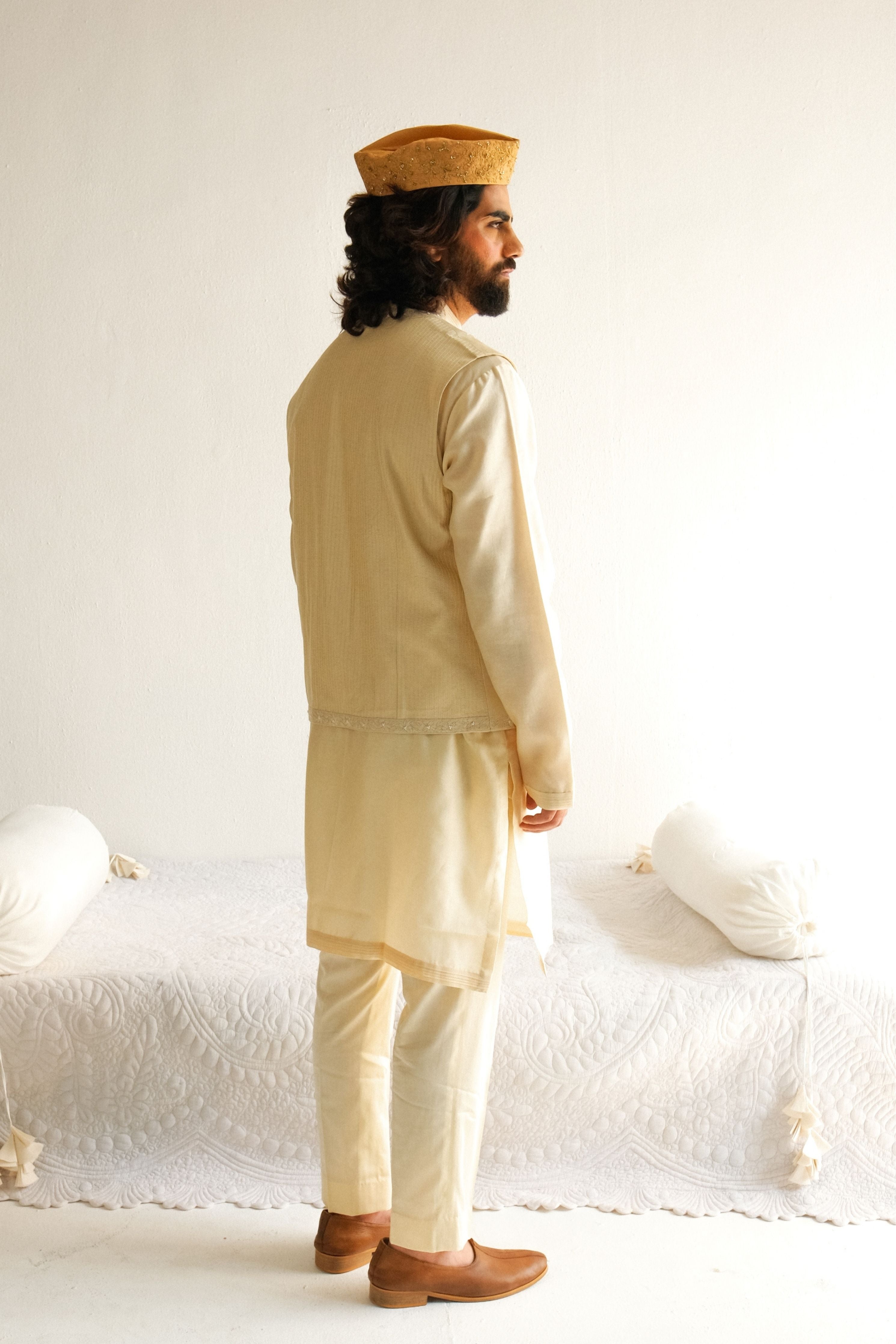 Paisley Boteh Light Beige Kurta Set
