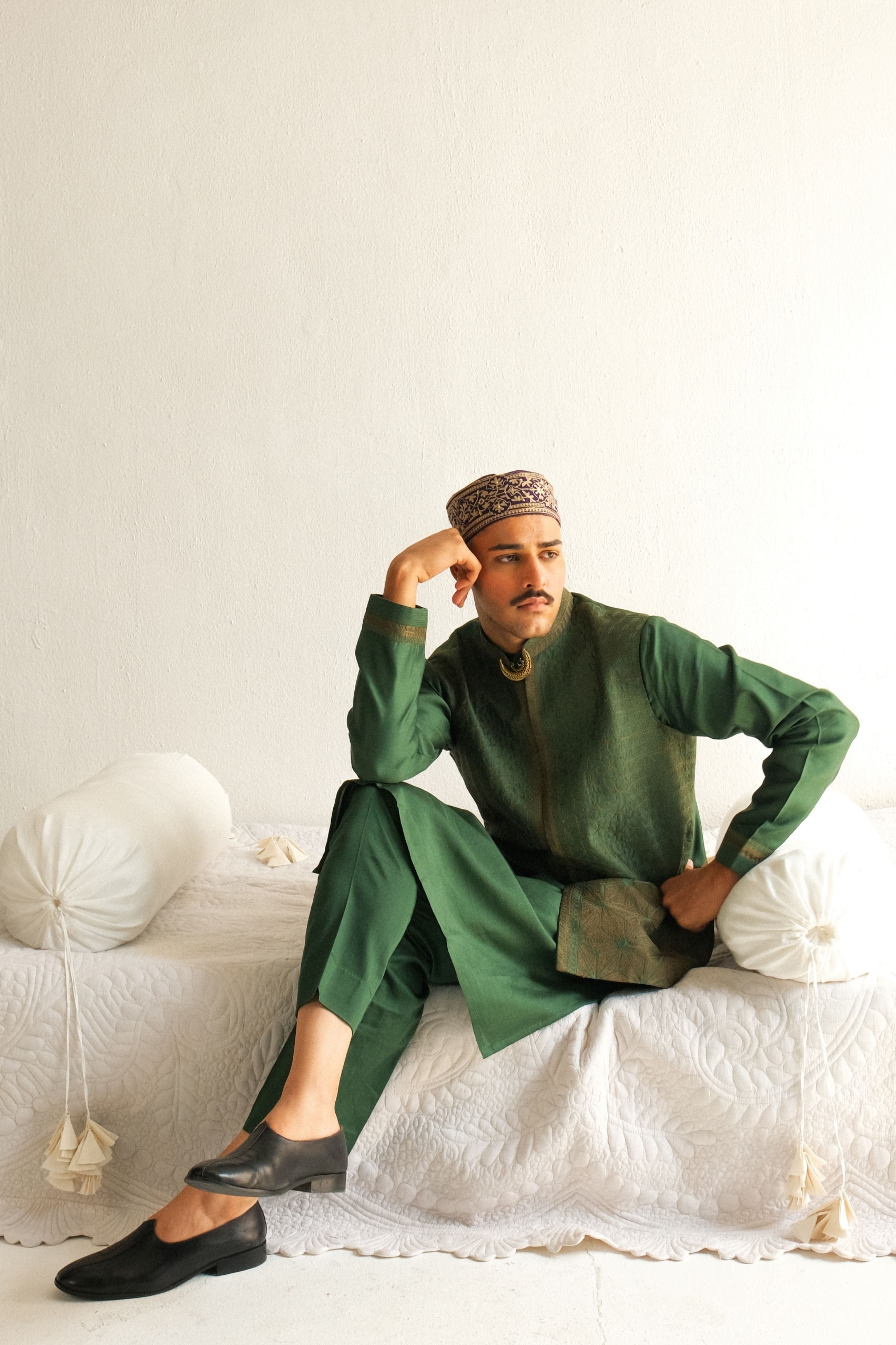 Dark Olive Kurta Set