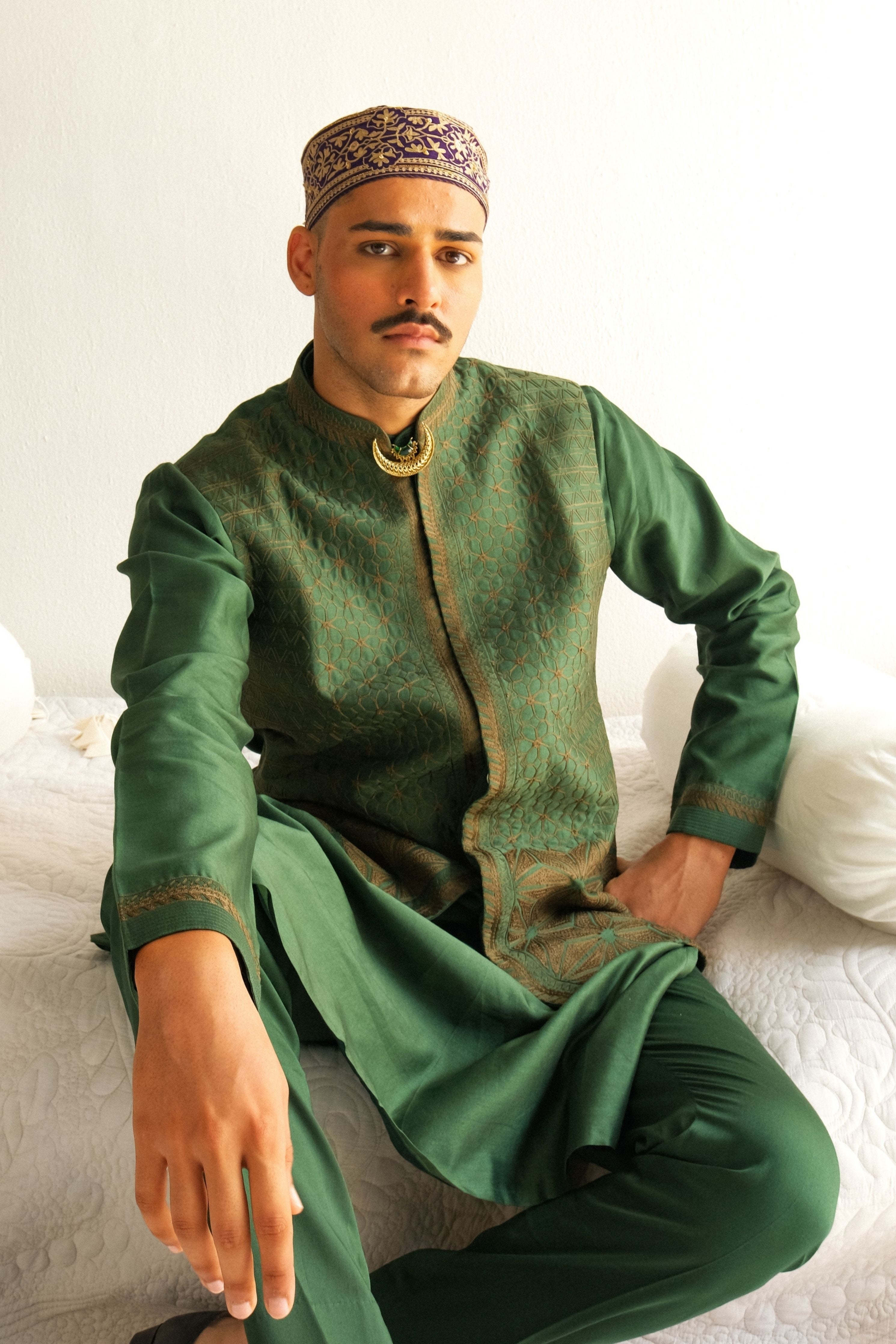 Dark Olive Kurta Set