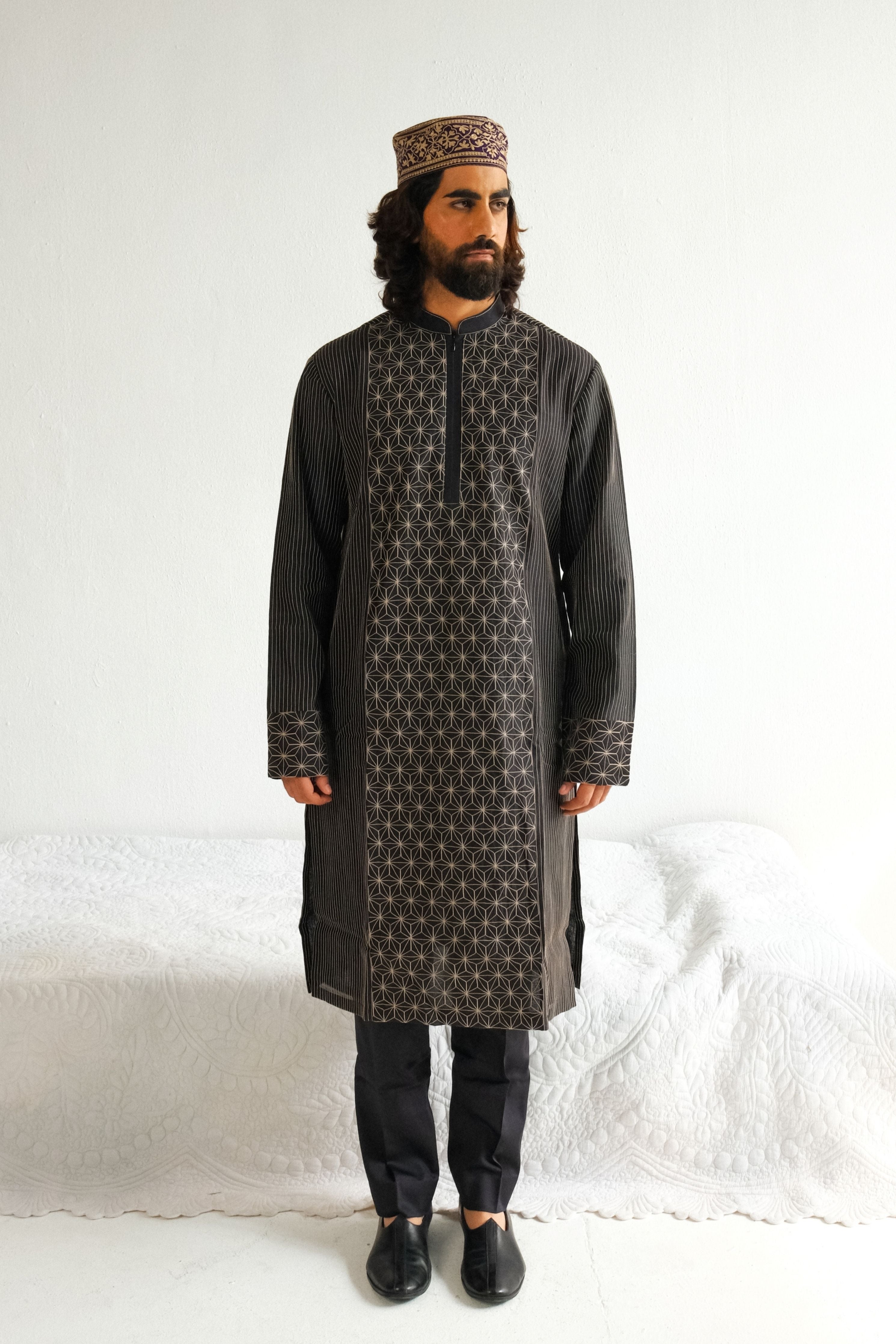 Charcoal Black Kurta Set