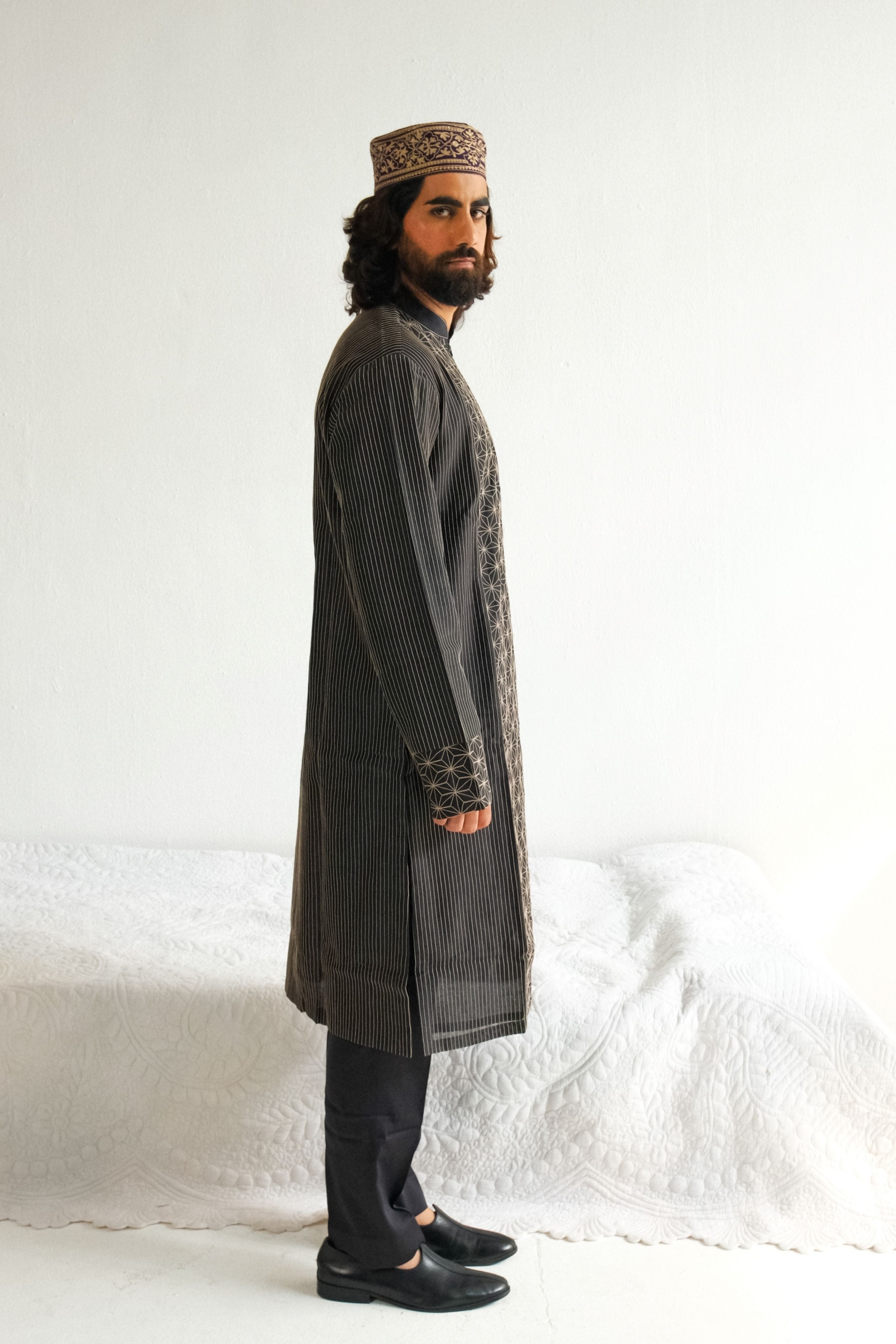 Charcoal Black Kurta Set