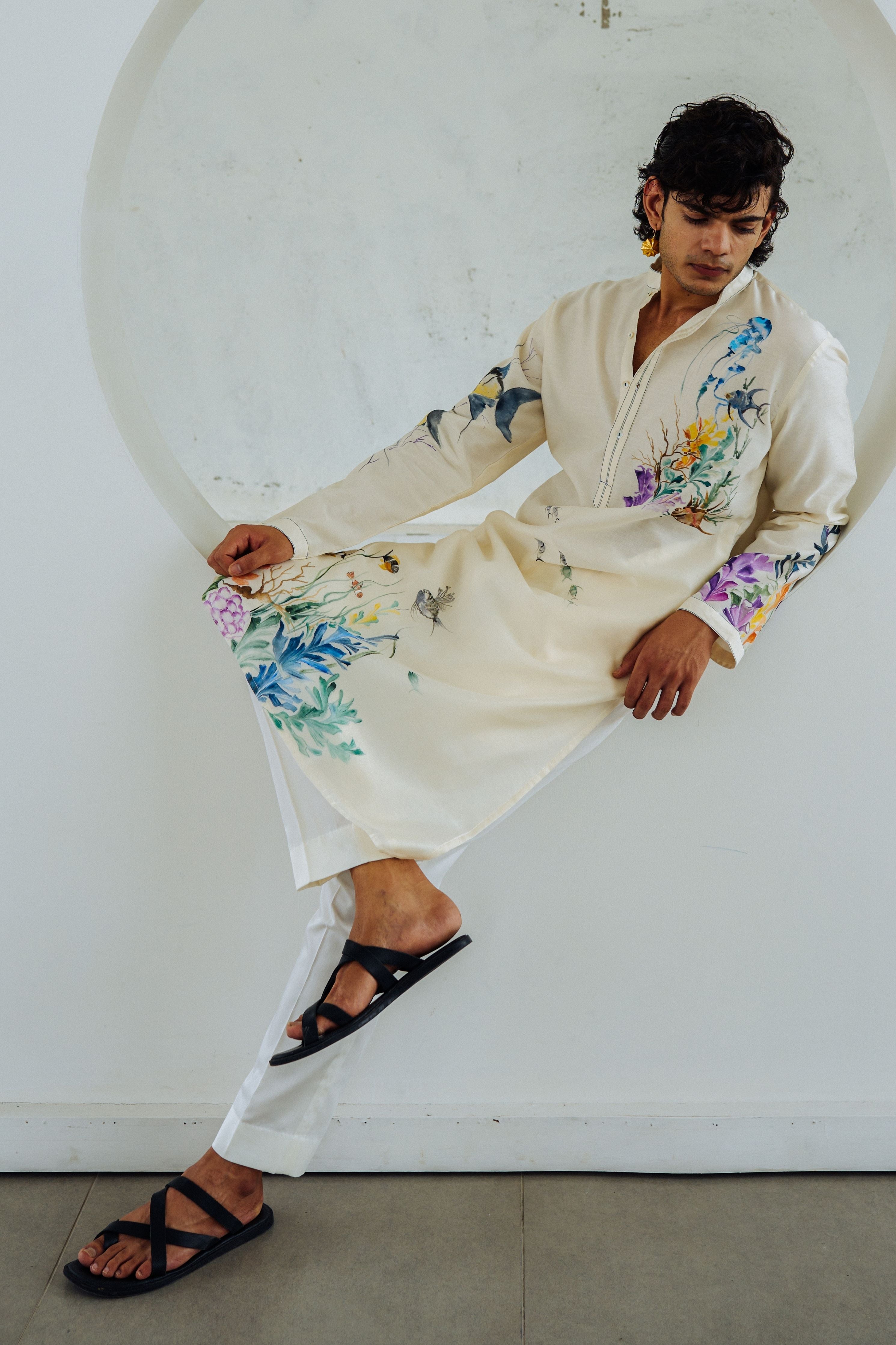 Ivory Coral Reef Kurta Set