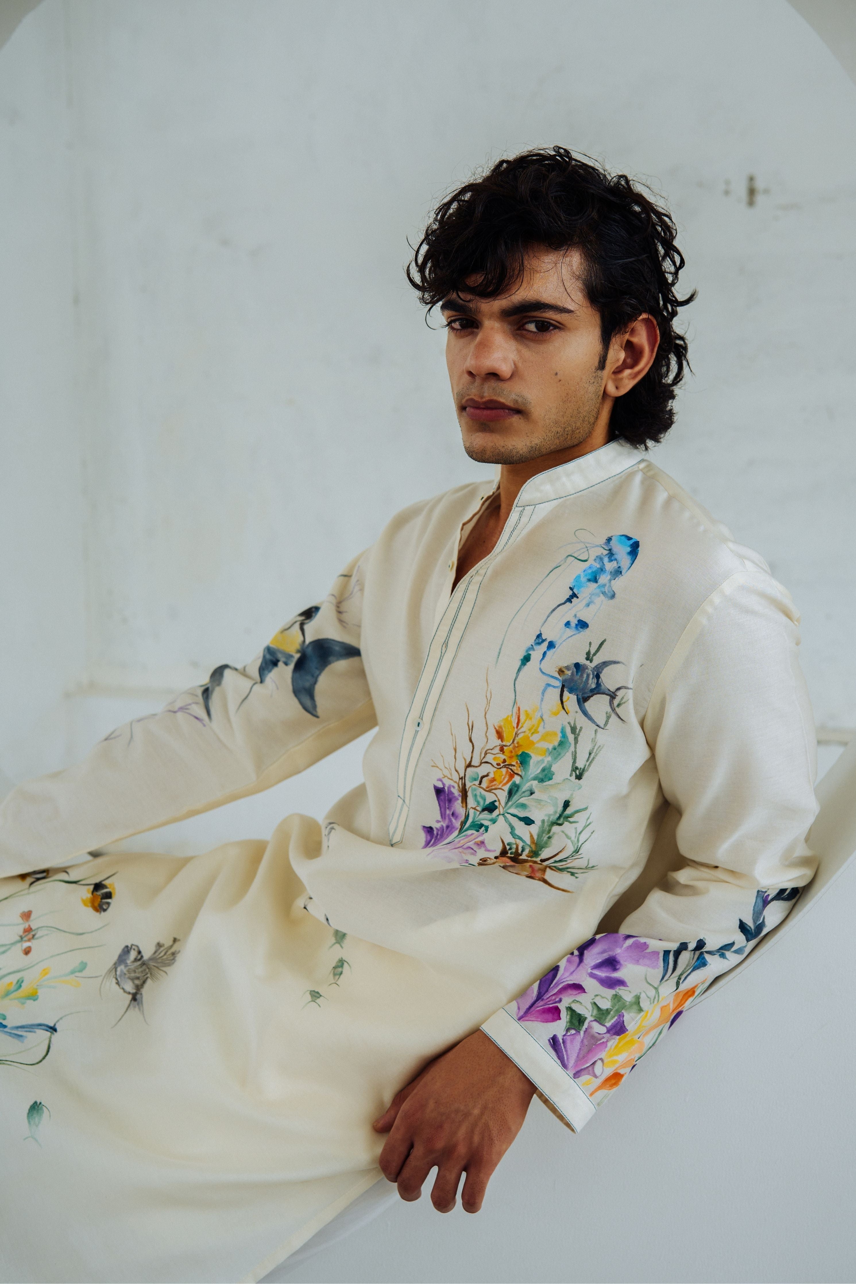 Ivory Coral Reef Kurta Set