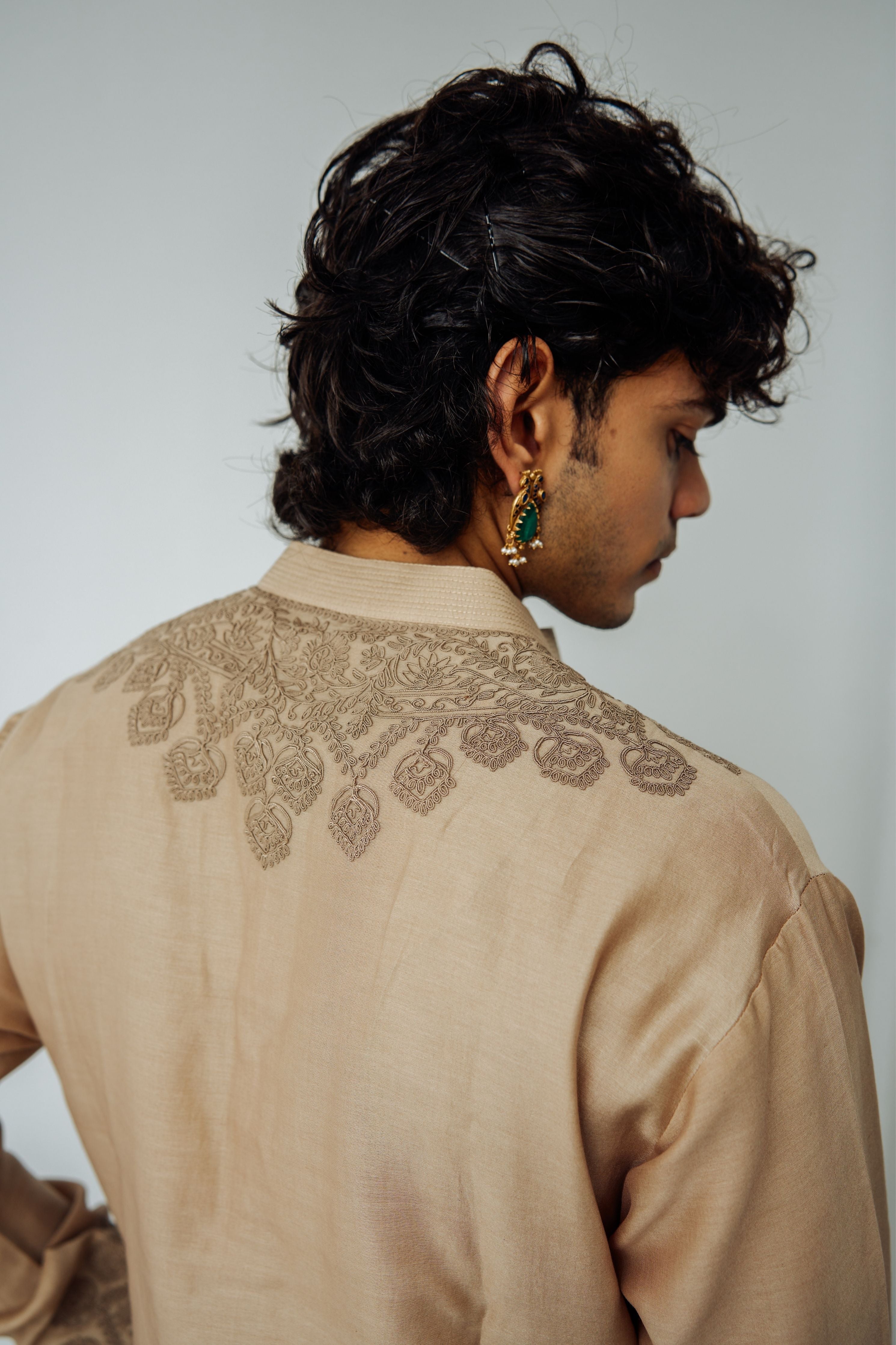 Dark Beige Adams Garland Kurta Set