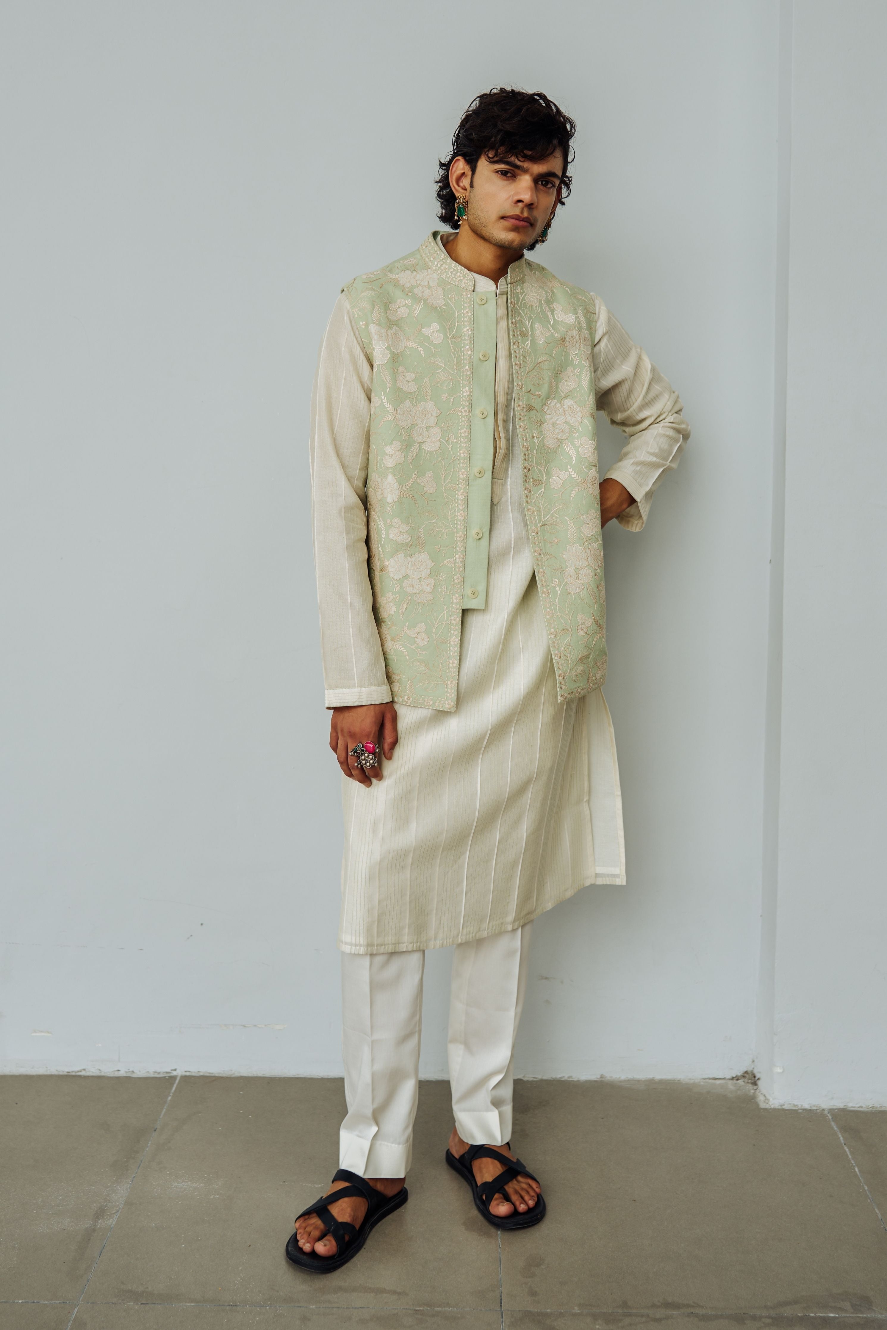 Mint Floral Kingdom Kurta Set