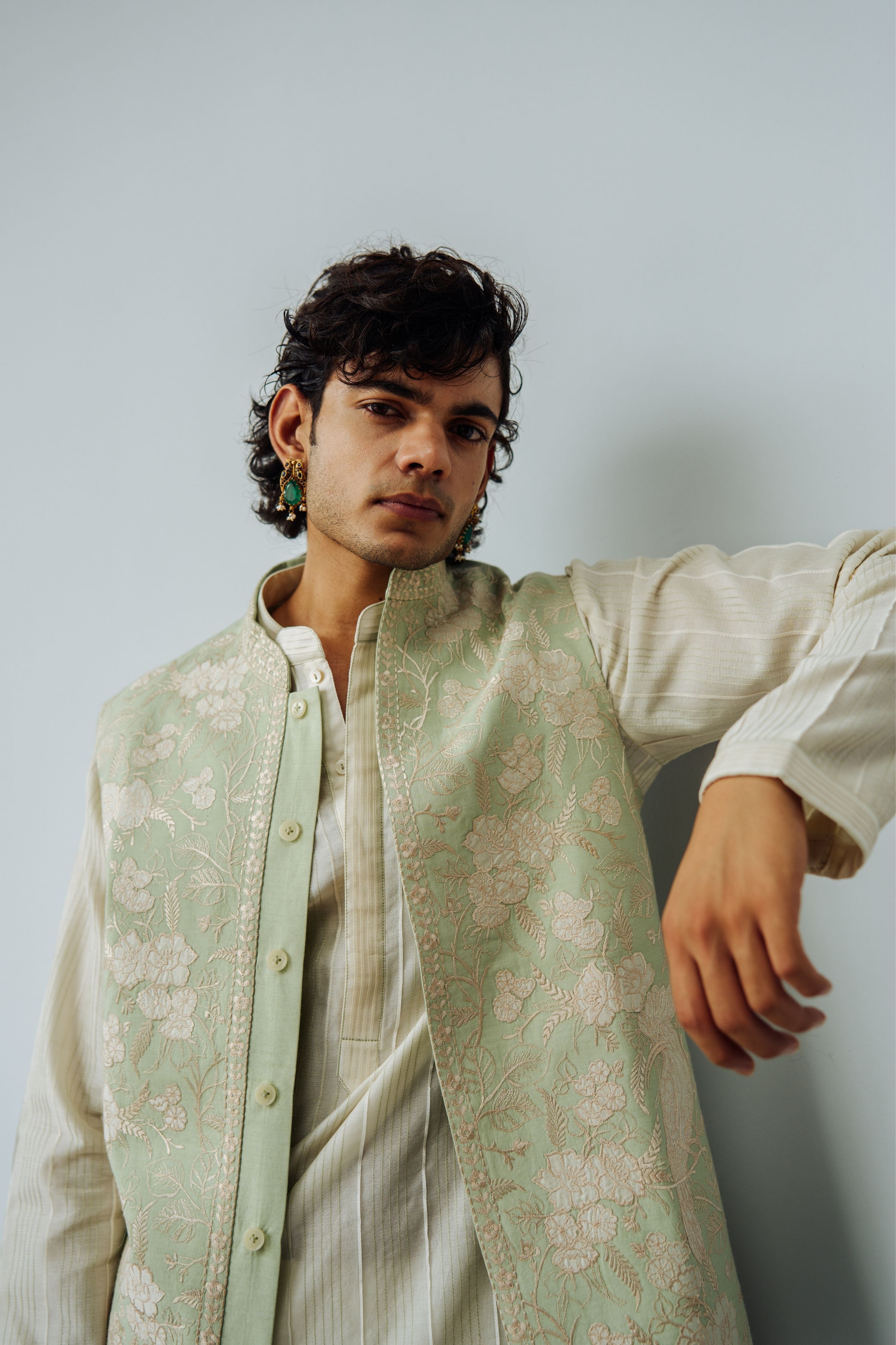 Mint Floral Kingdom Kurta Set