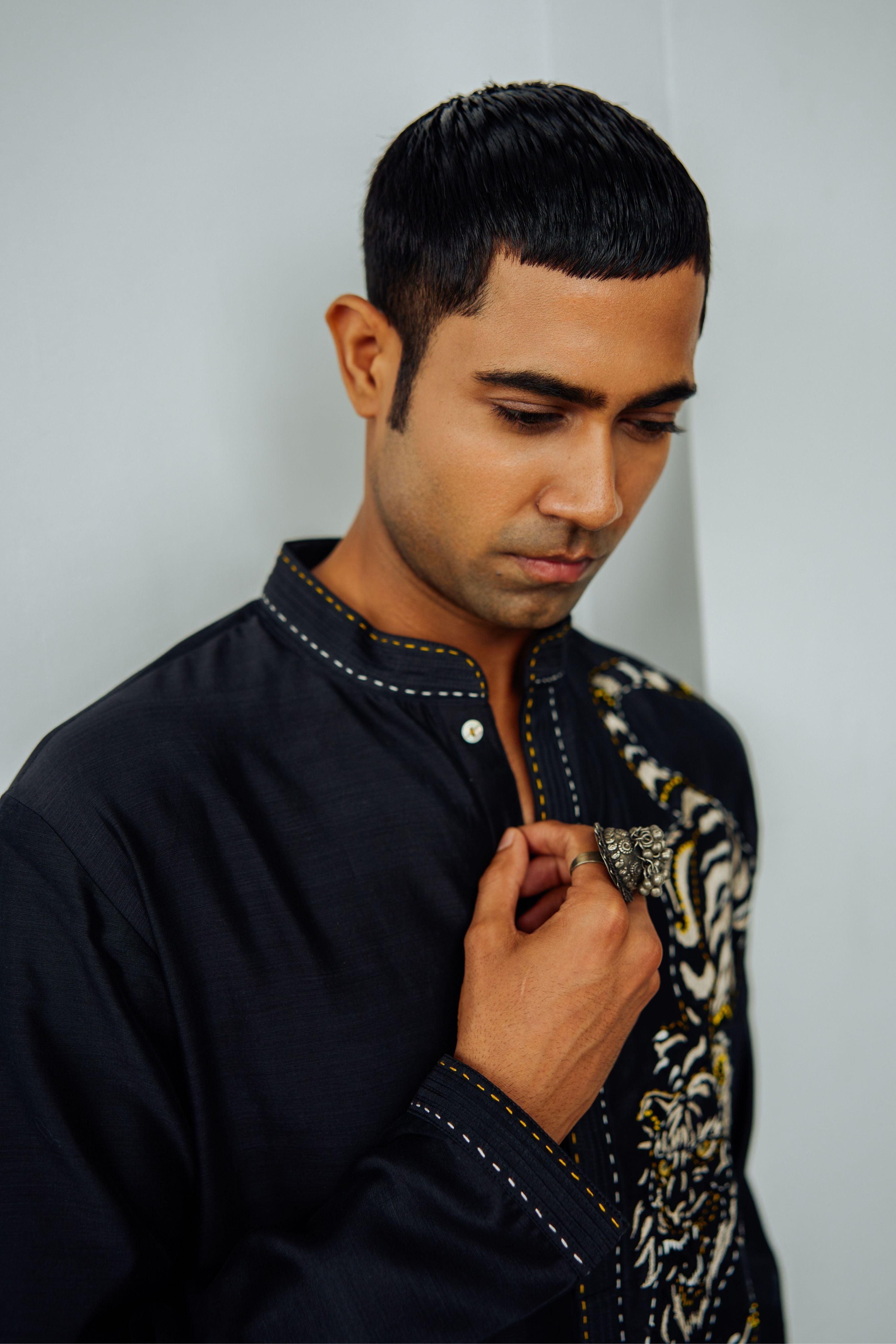 Black Prowl Kurta Set
