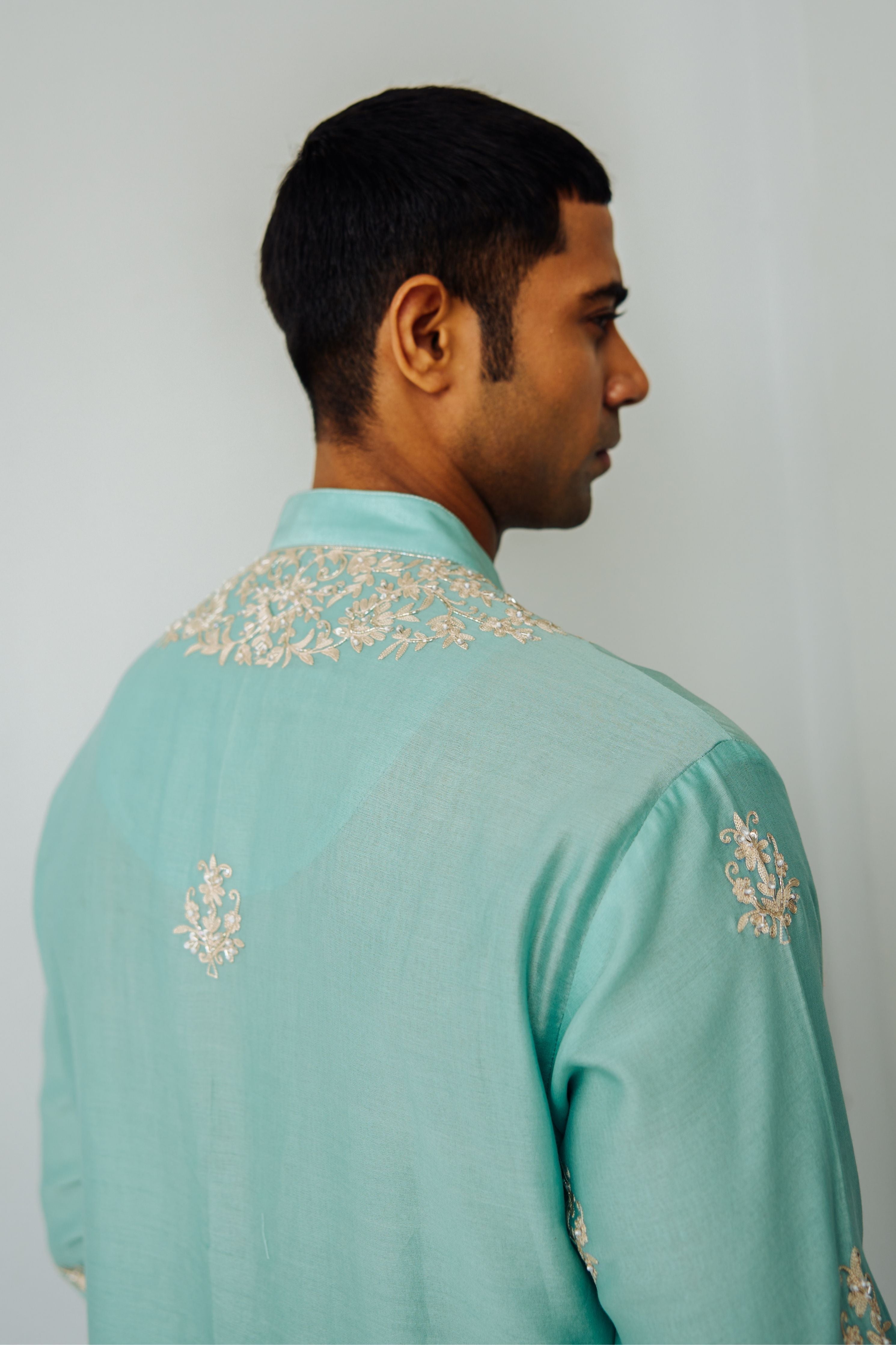 Aqua Twin Peacock Kurta Set