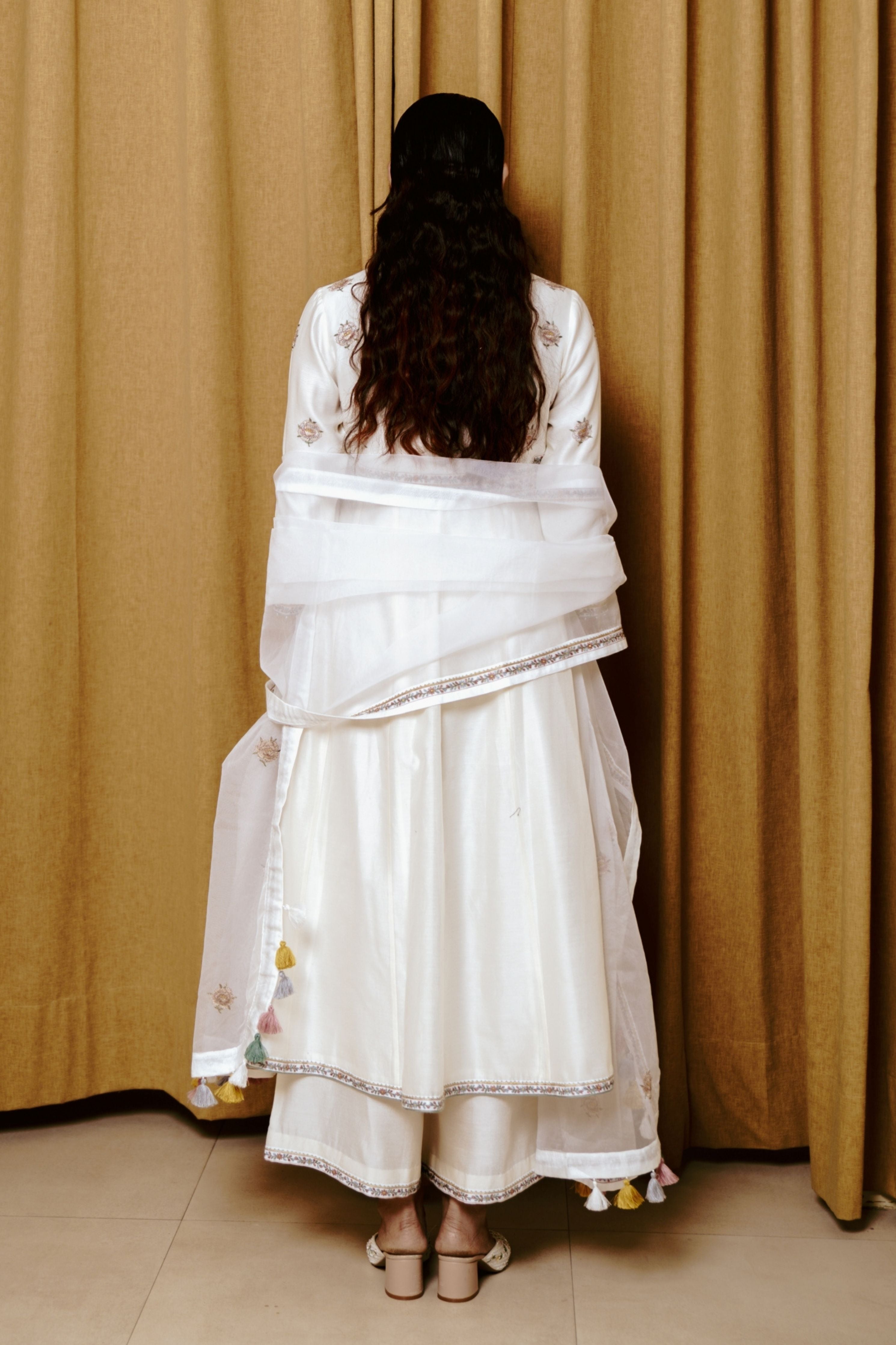 Tuscan Tulip Ivory Anarkali Set