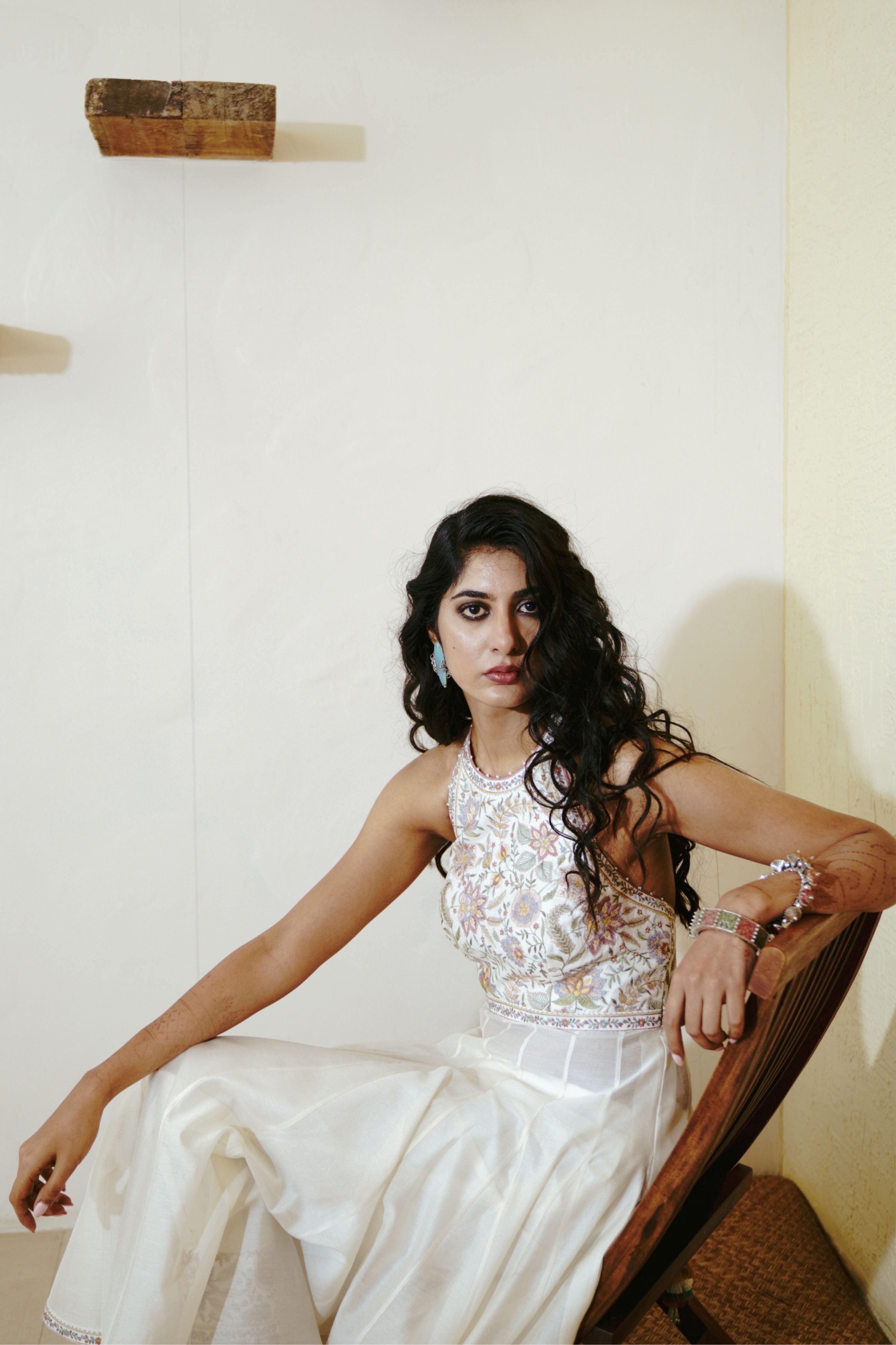 Santorini Sunset Ivory Anarkali Set