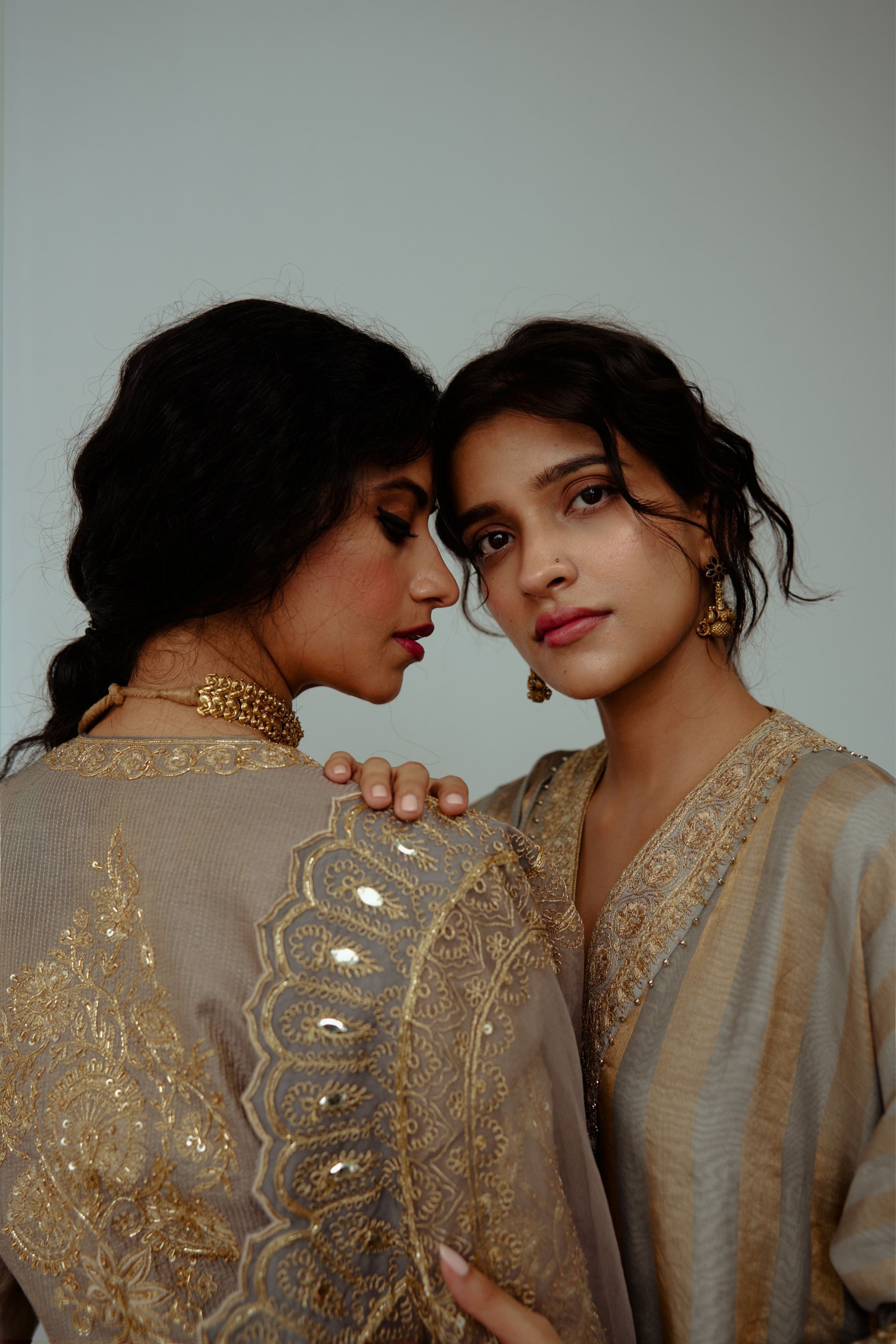 Nargis Smoky grey Kaftan Set