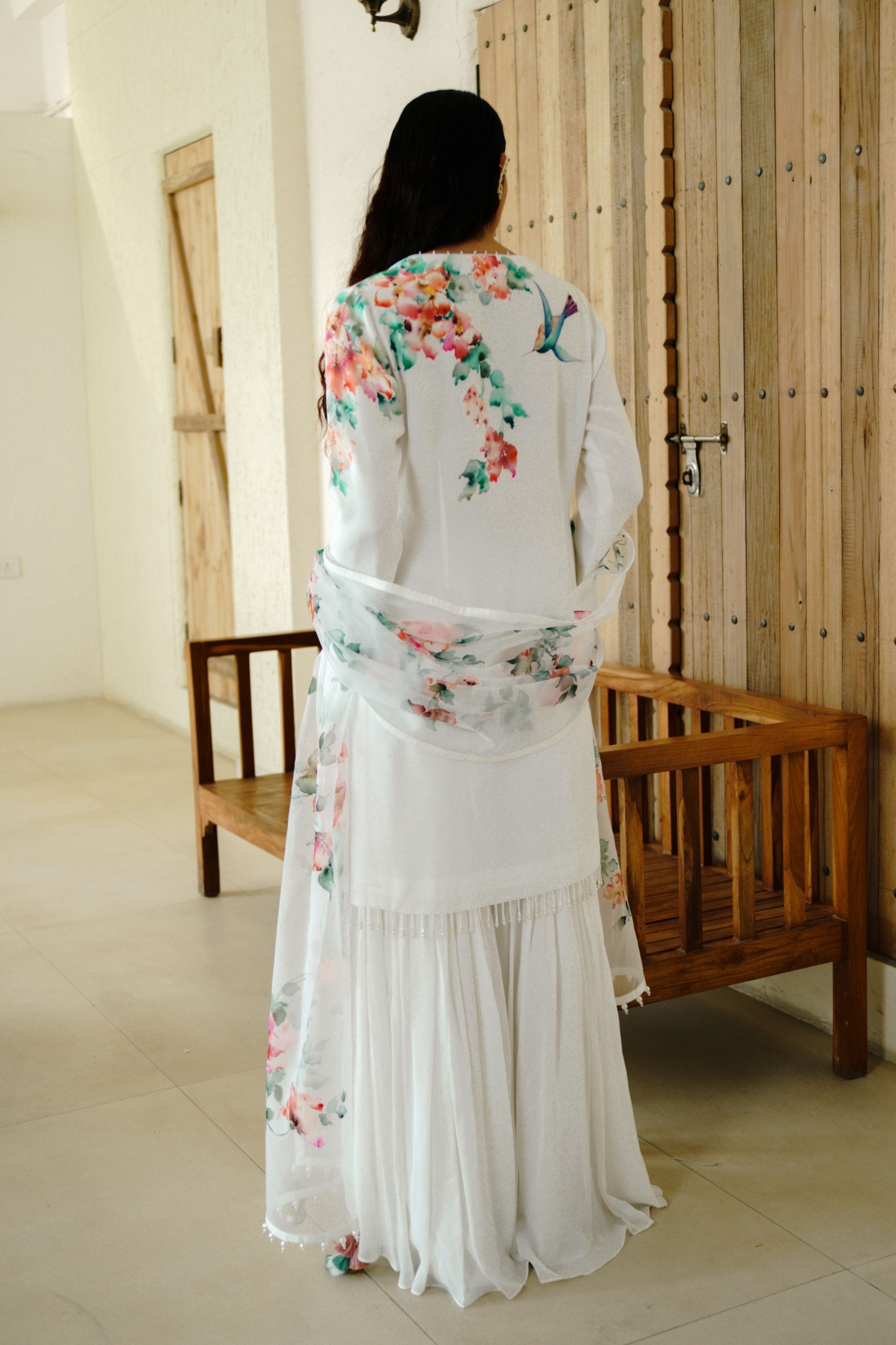 Spring Blossom Ivory Kurta Set