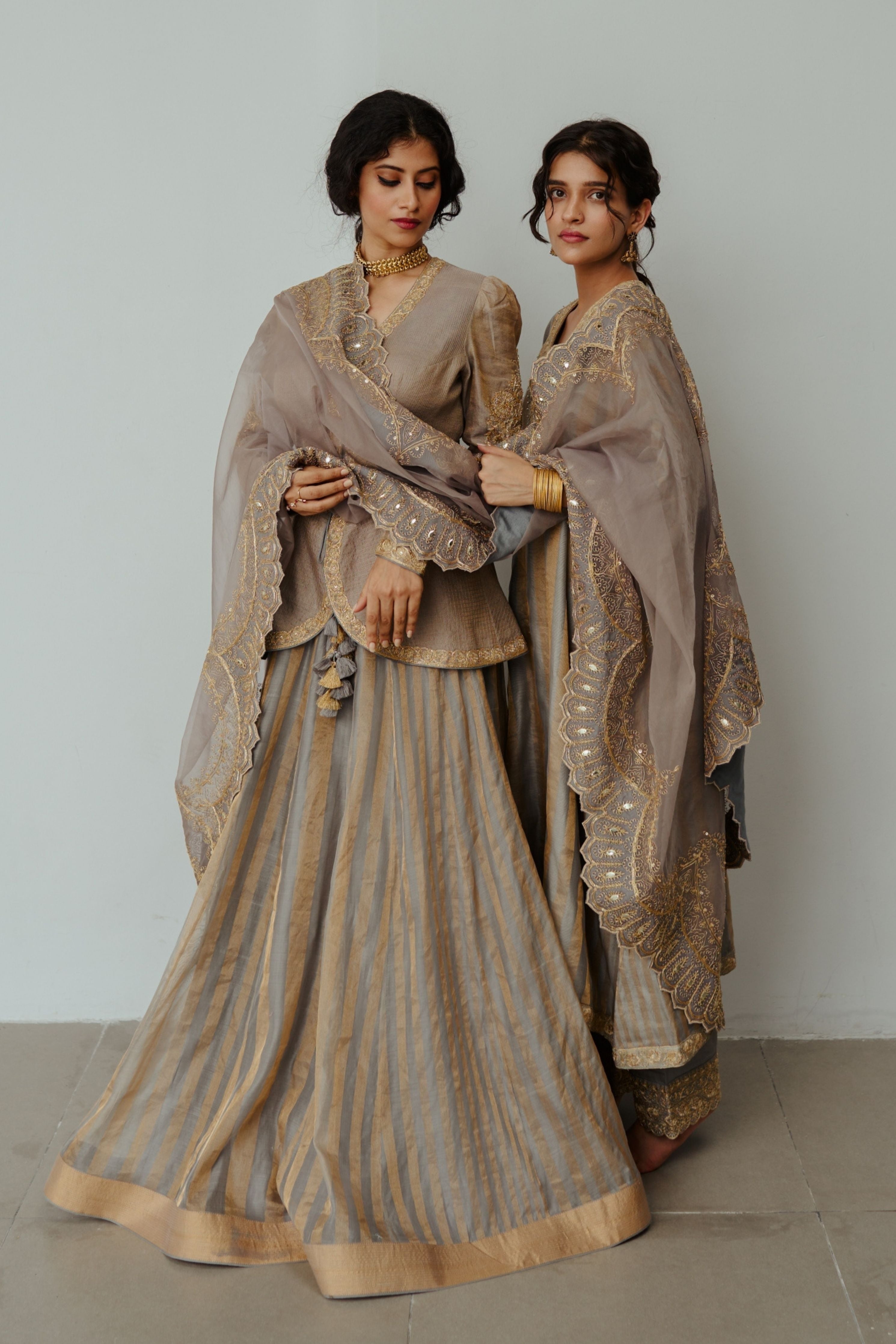Noori Smoky Grey Lehenga Set