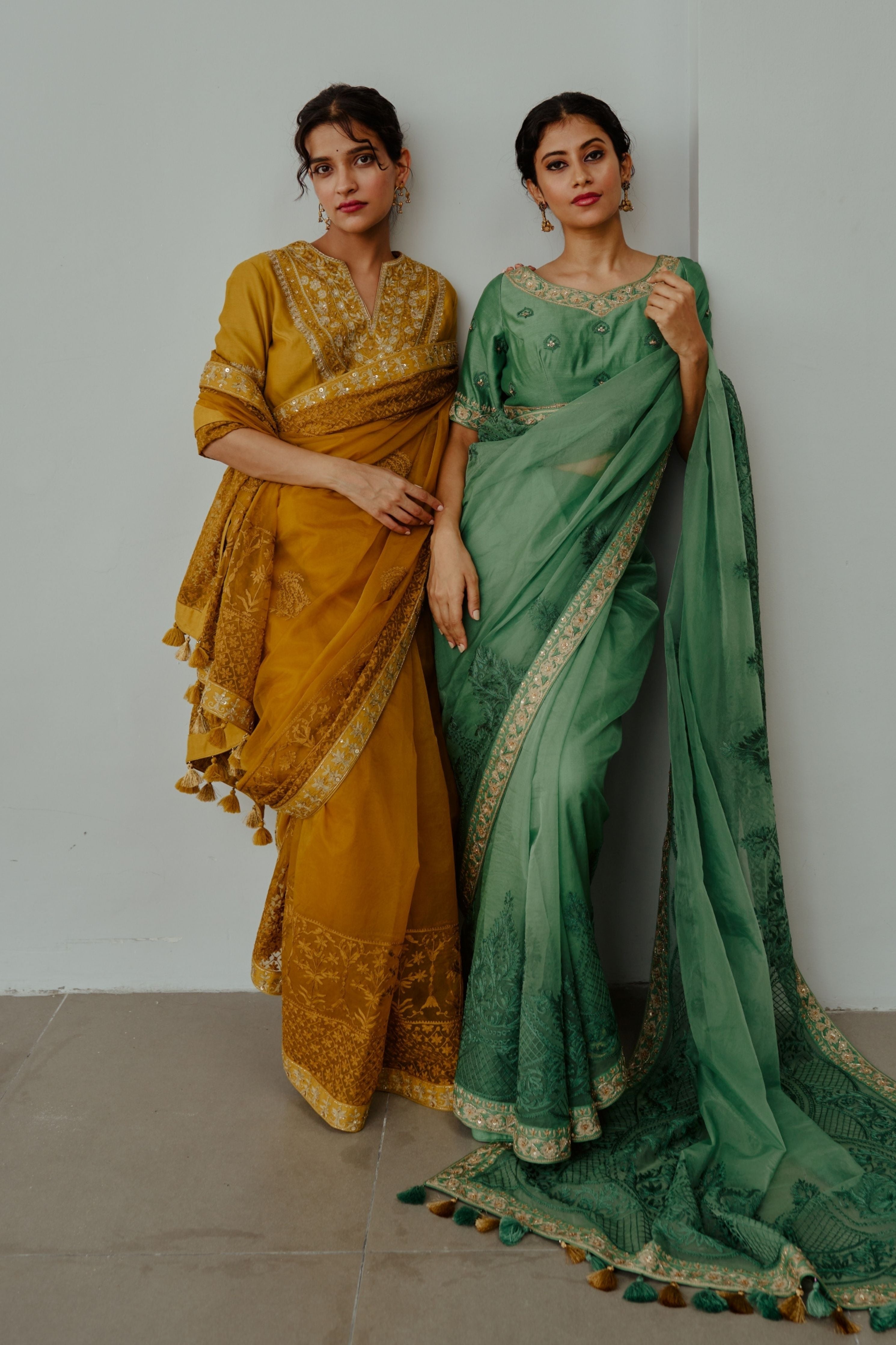 Basanti Musturd Saree Set