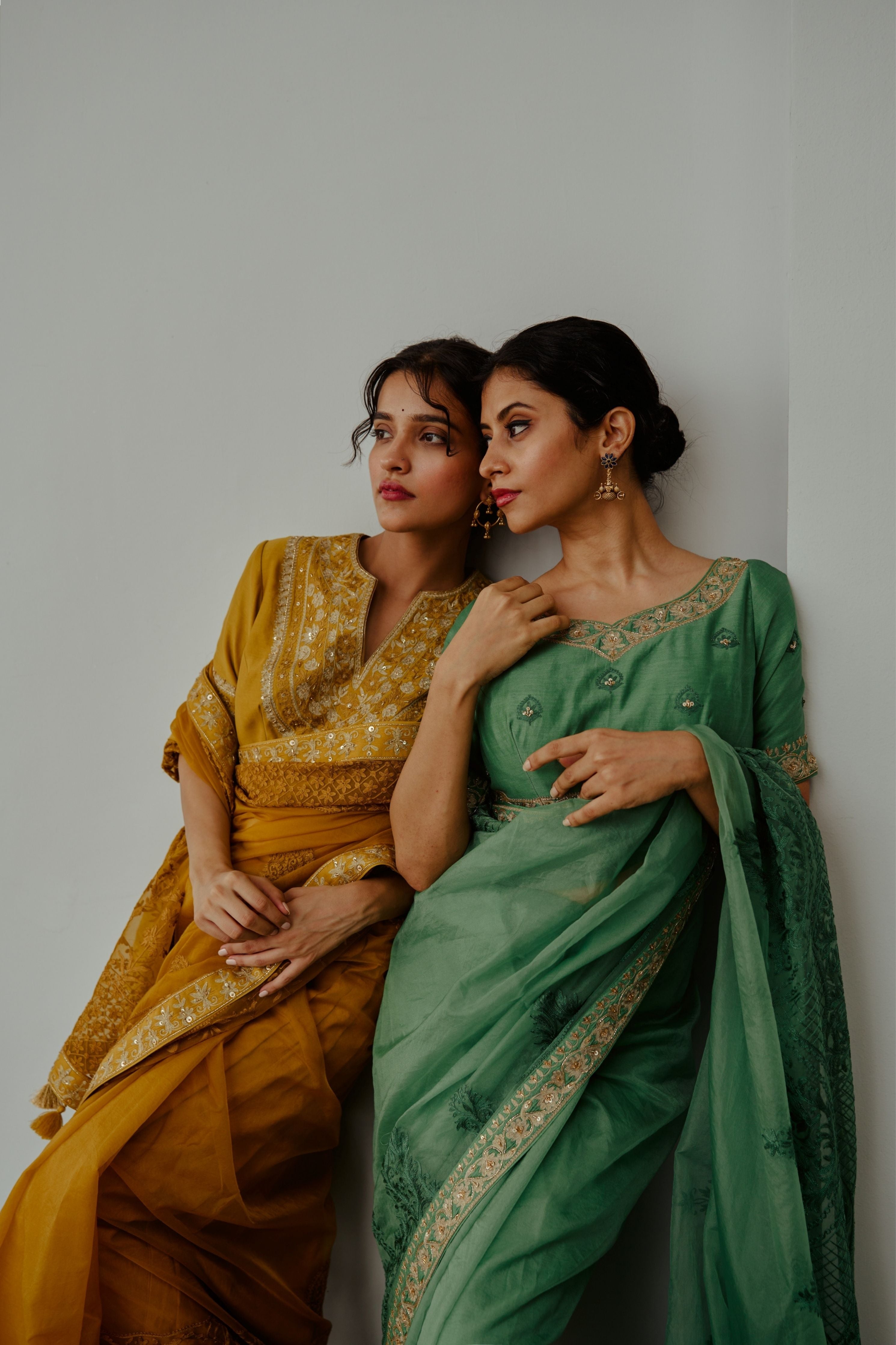 Betel Leaf Moss Green Saree Set