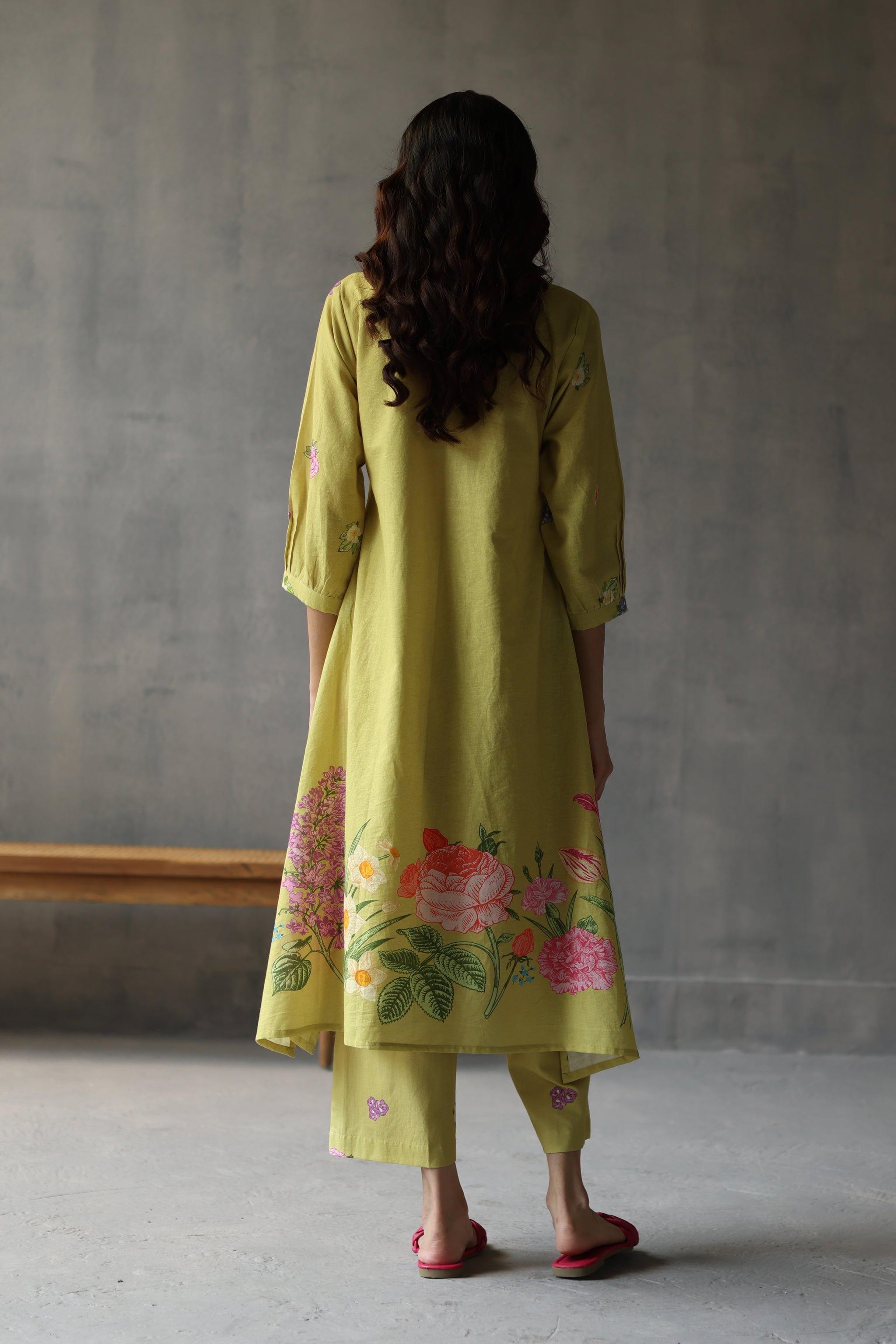 Water Lily Kurta Lime