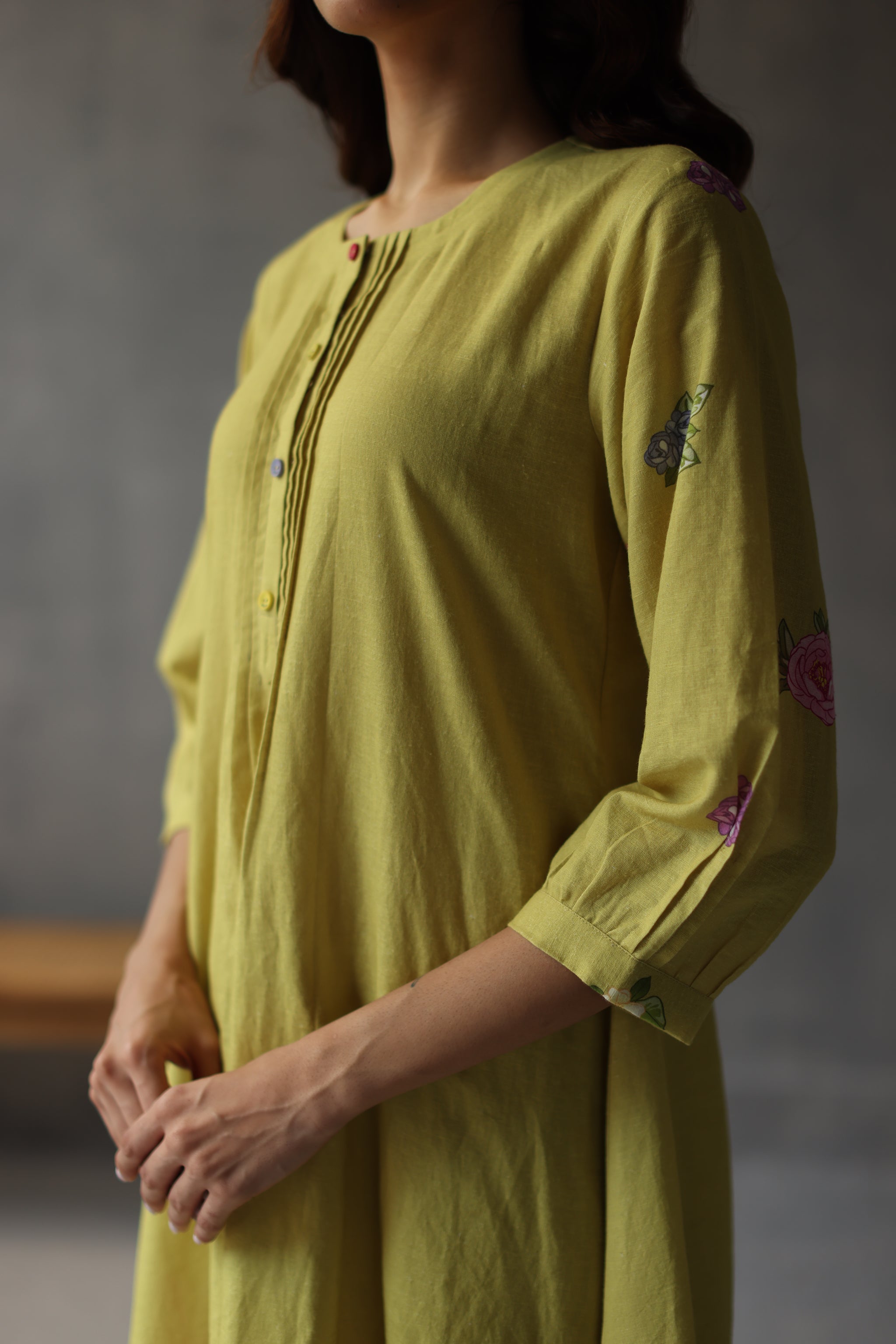 Water Lily Kurta Lime