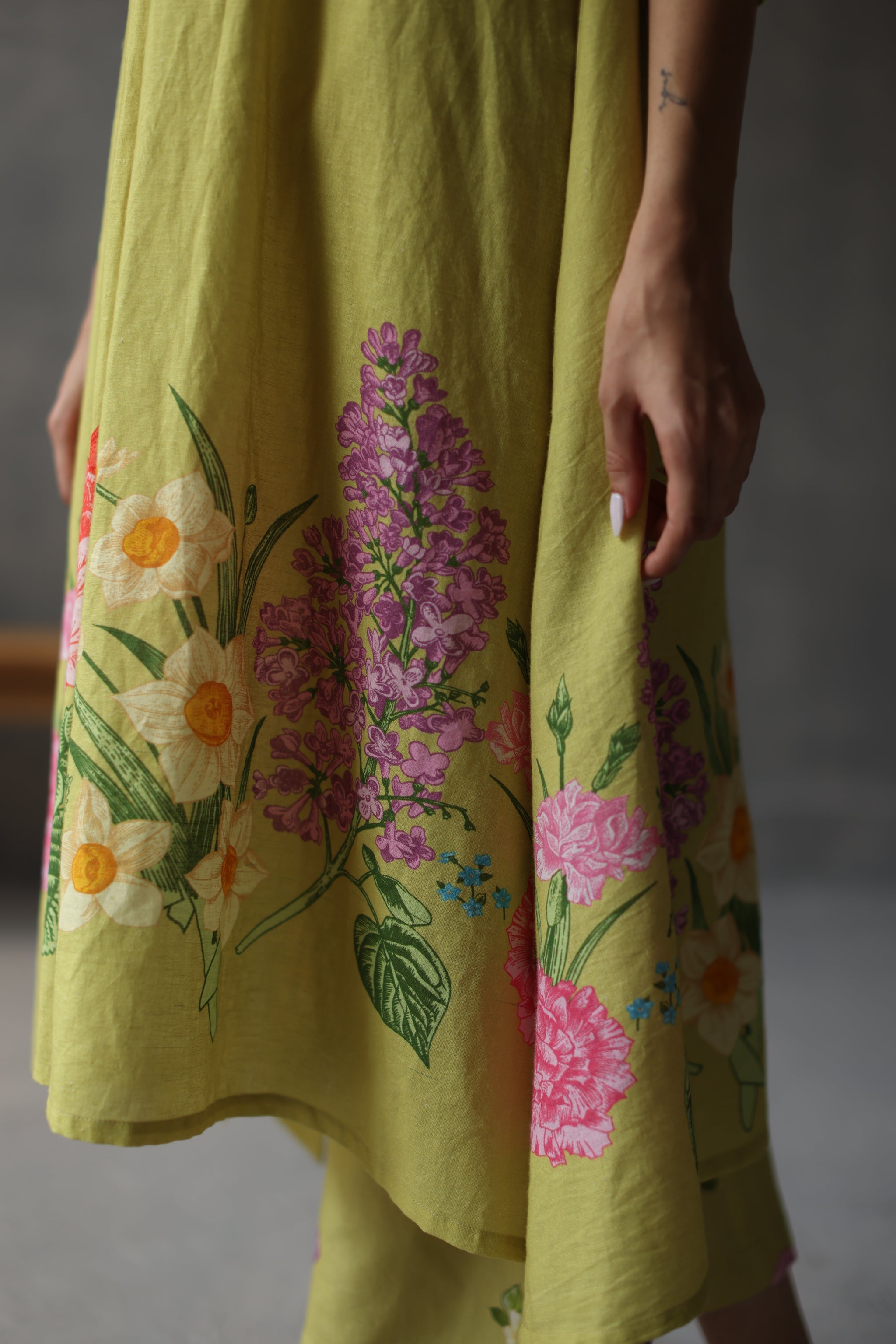 Water Lily Kurta Lime