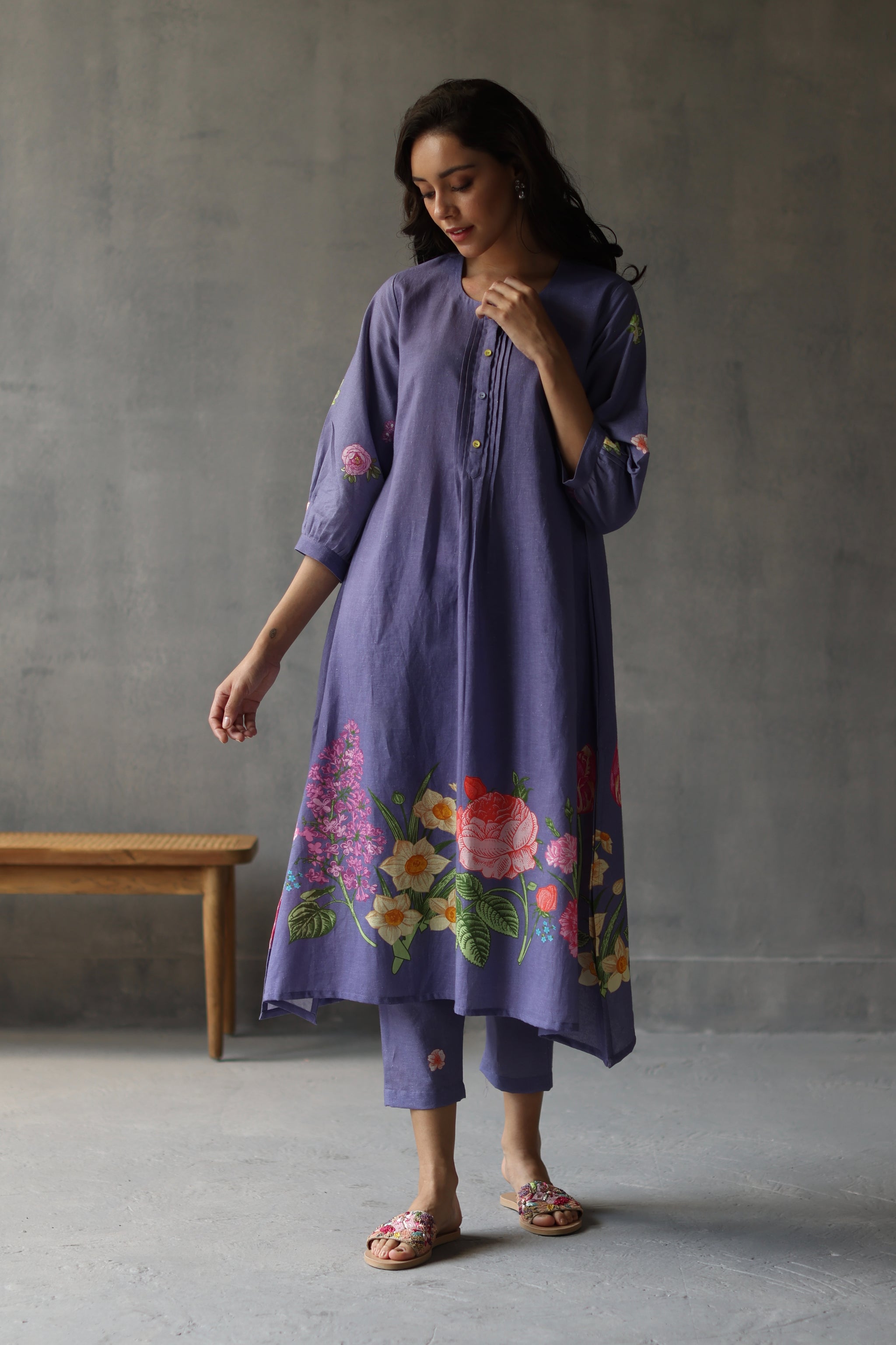 Water Lily Kurta Periwinkle