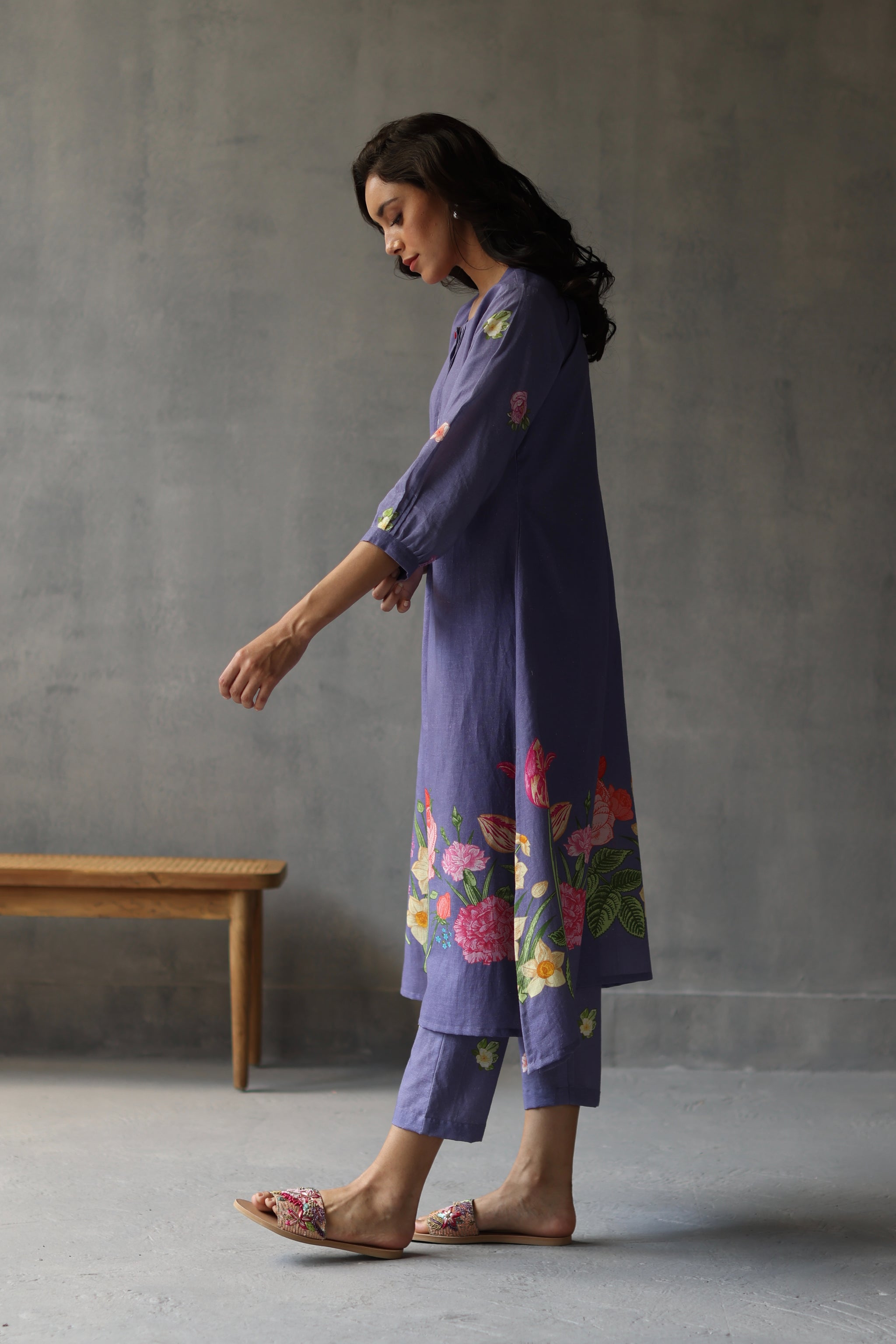 Water Lily Kurta Periwinkle